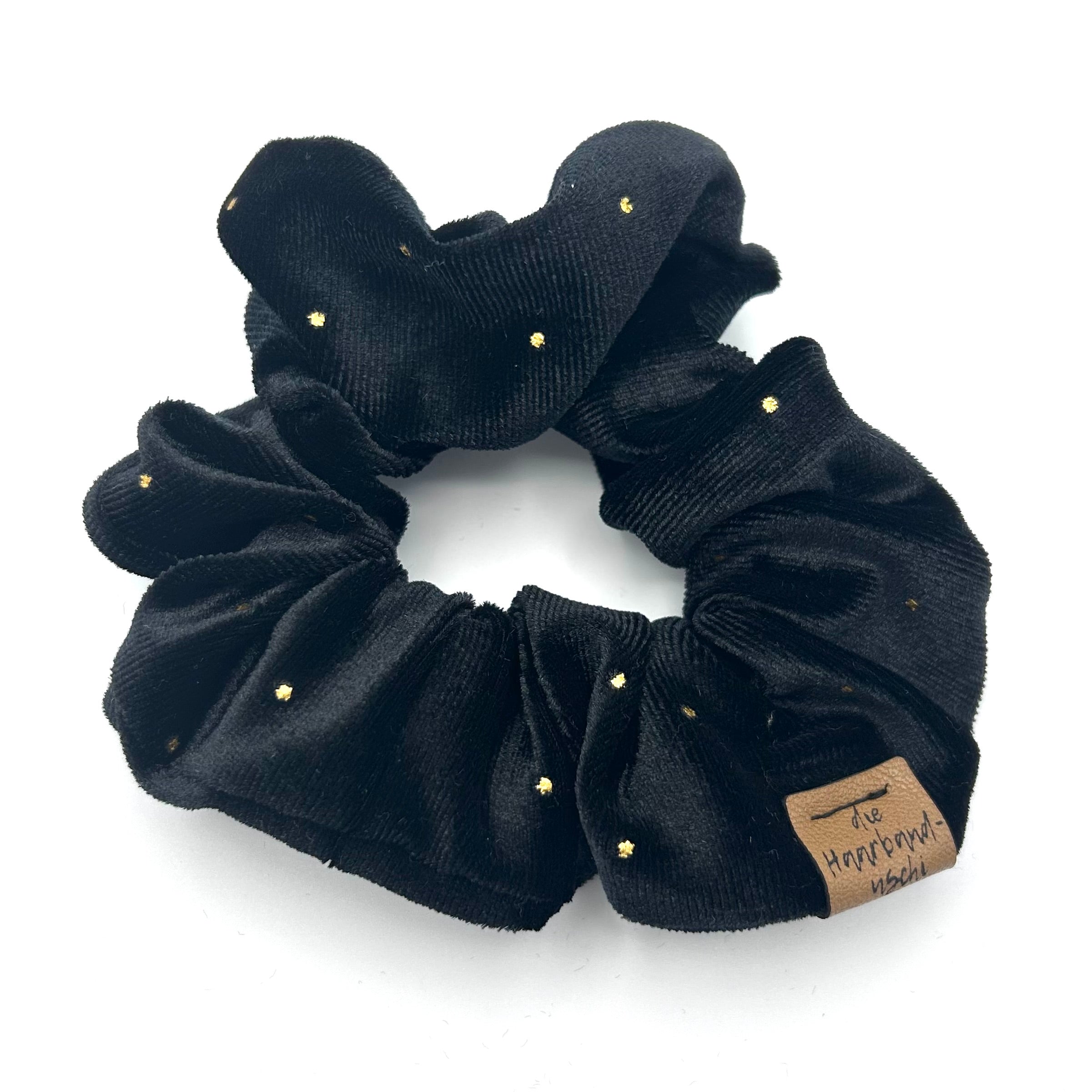 Scrunchie - Samt Punkte Gold