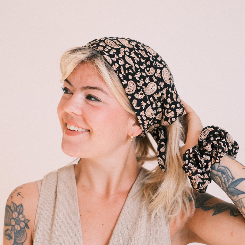 Bandana - Vintage Paisley Schwarz