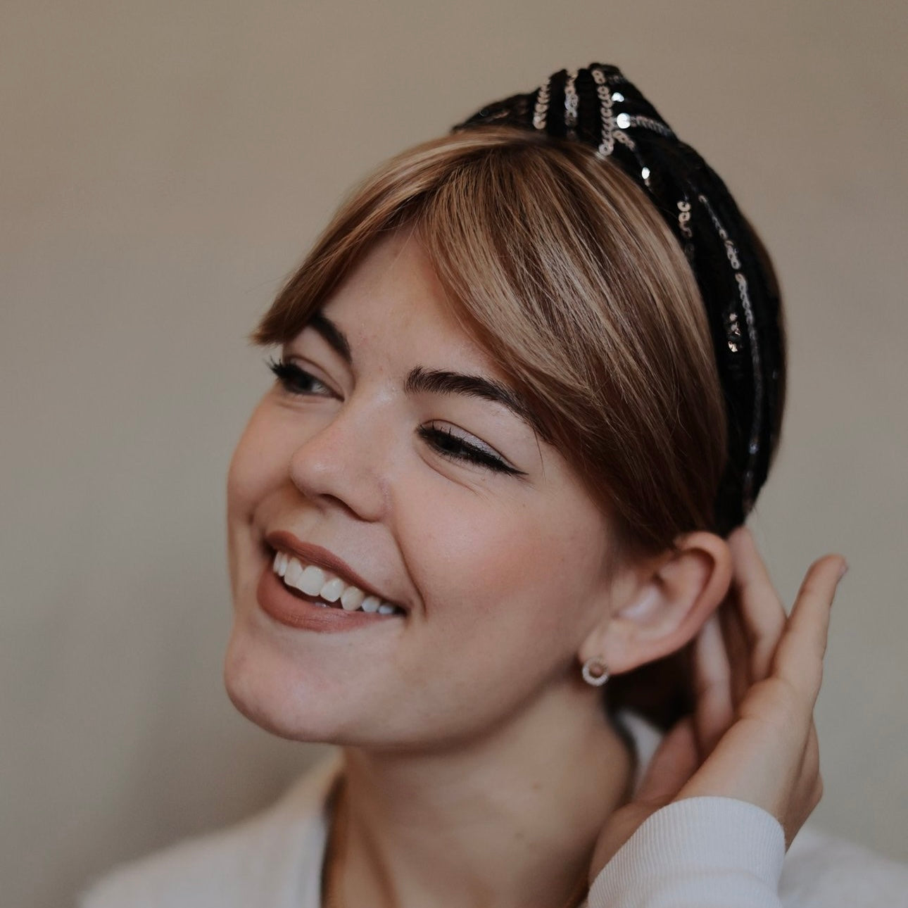 Leyla Pailletten Silber/Schwarz