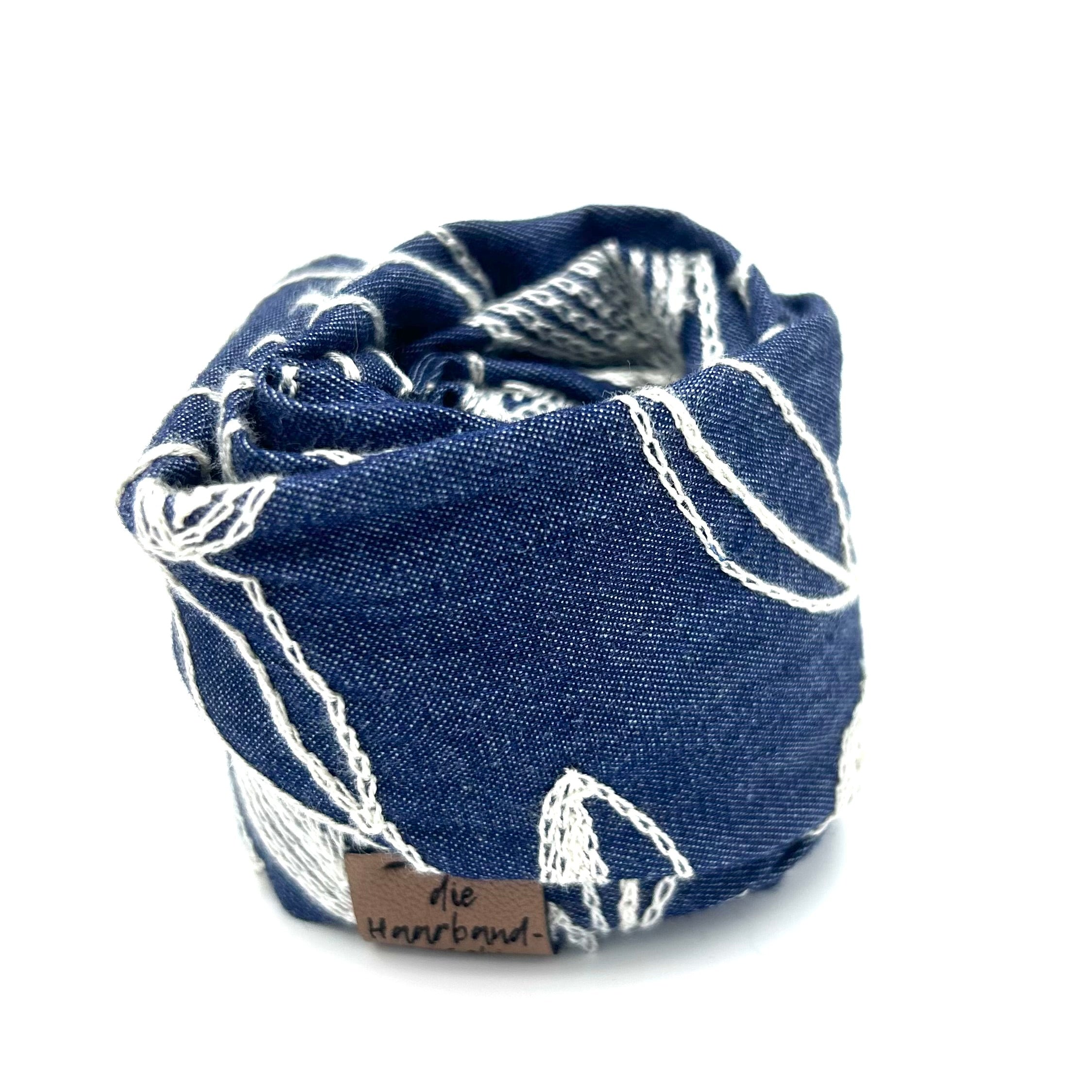 Drahthaarband schmal - Boho Jeans Weiß