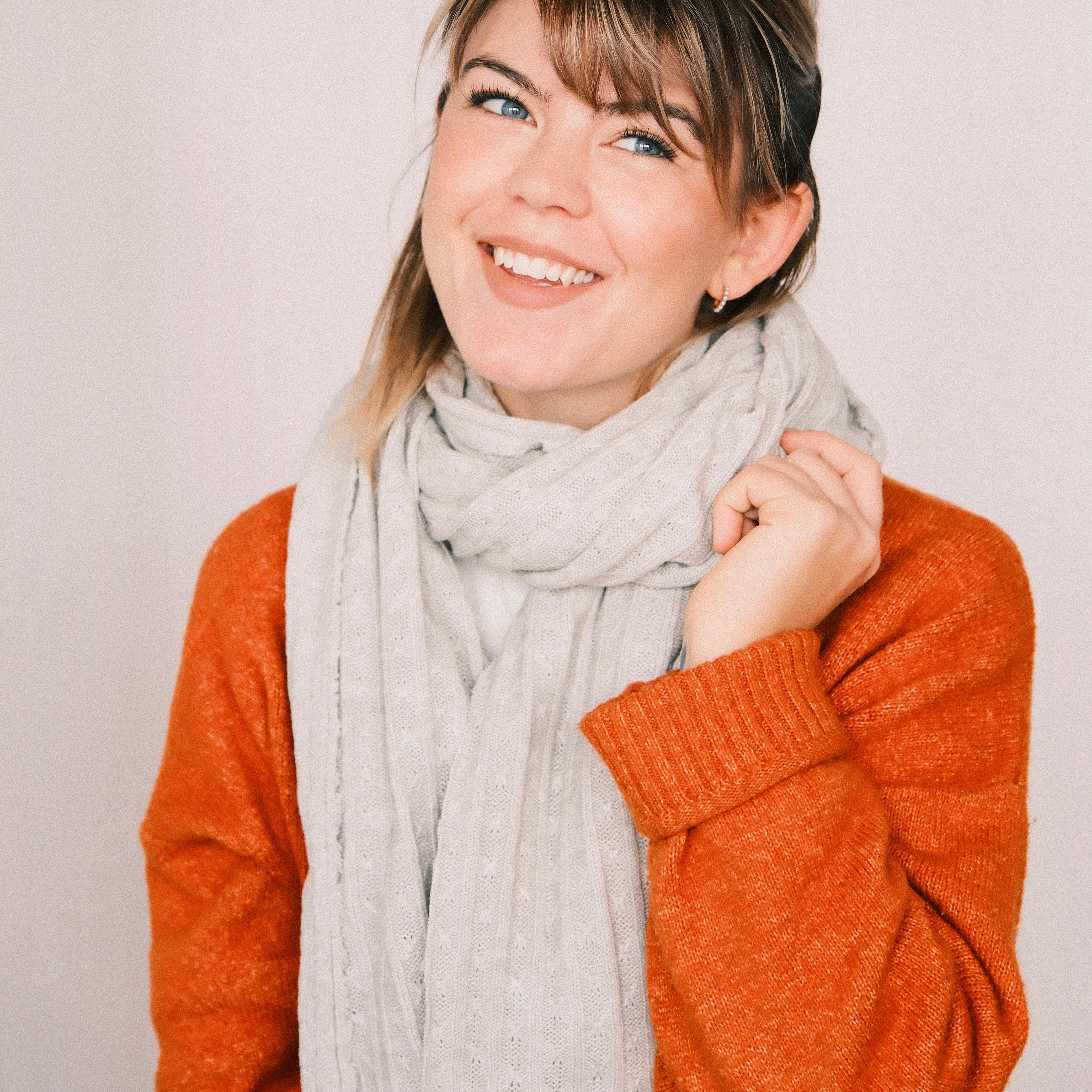 Schal - Strick Beige