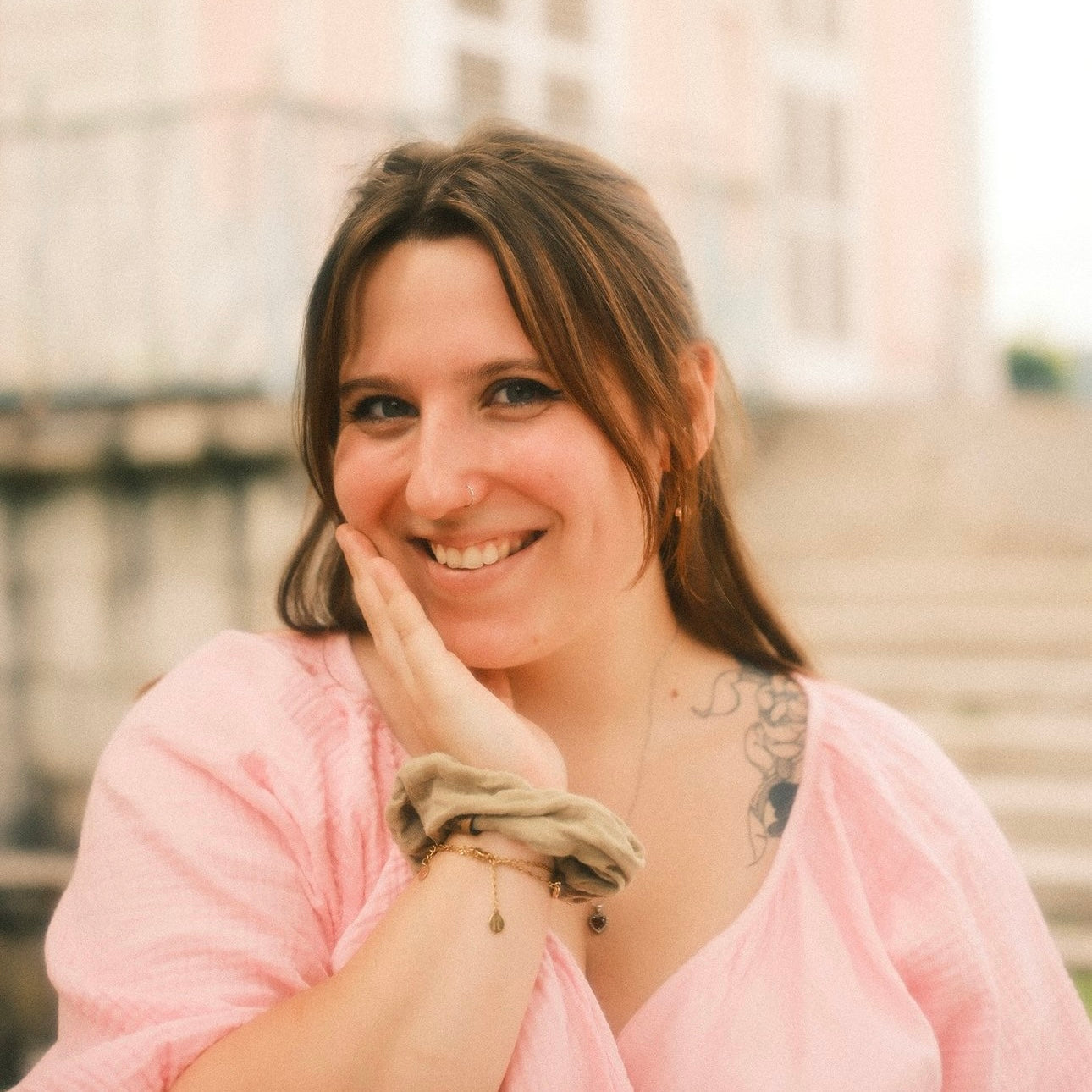 Scrunchie Musselin Pistazie