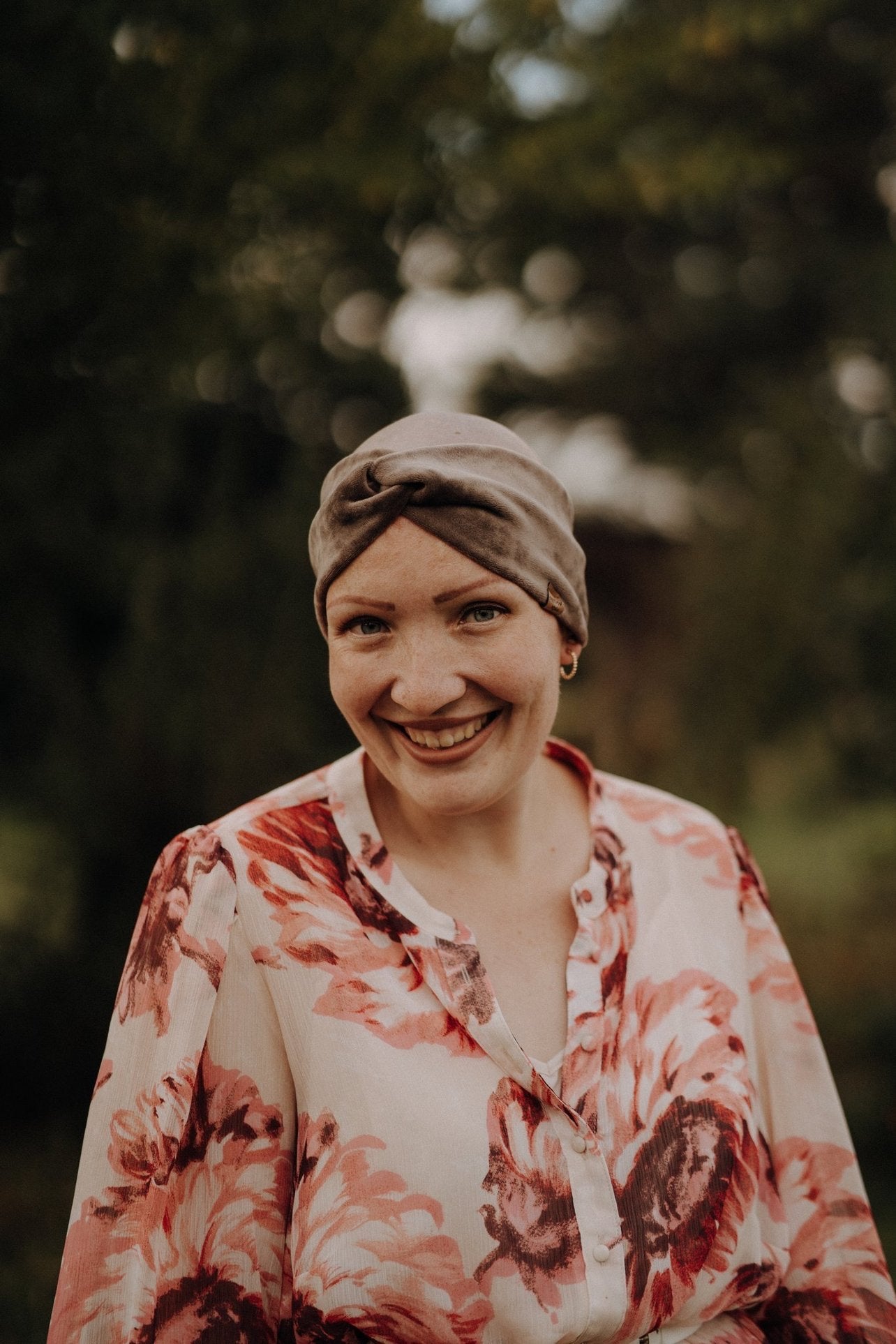 Haarband Basic Samt Graubraun