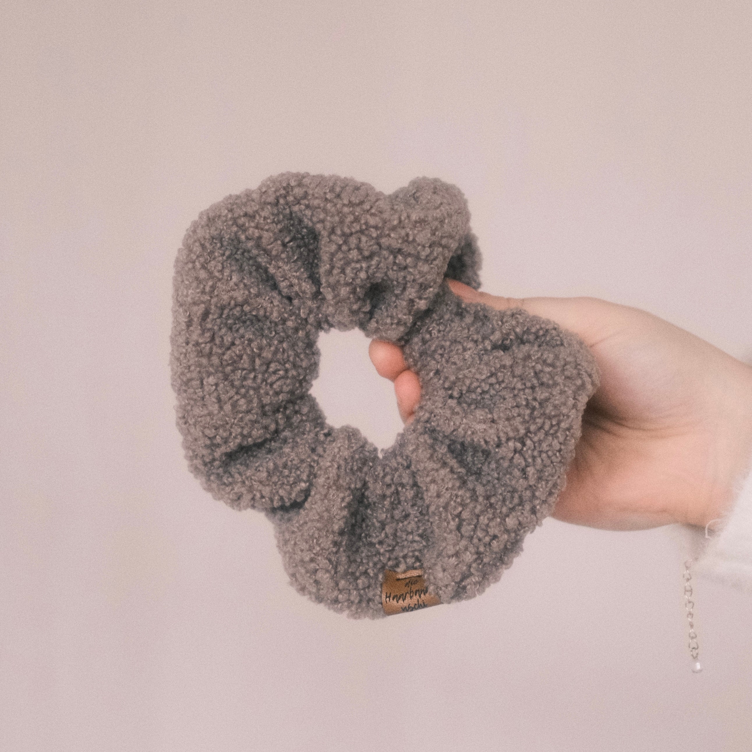 Scrunchie Teddy Salbei Grau