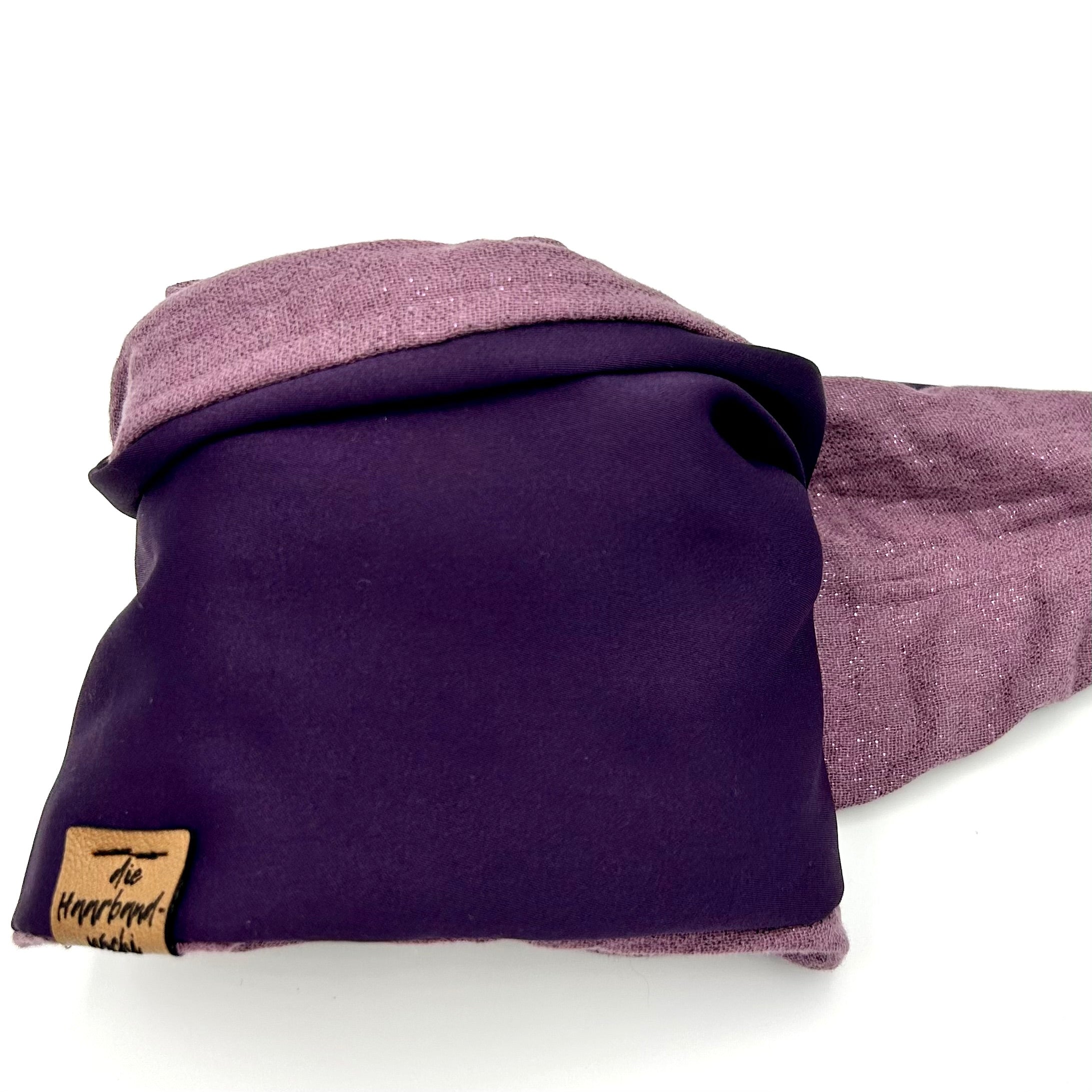 Drahthaarband 2 Seiten Glitzer/Satin Lila