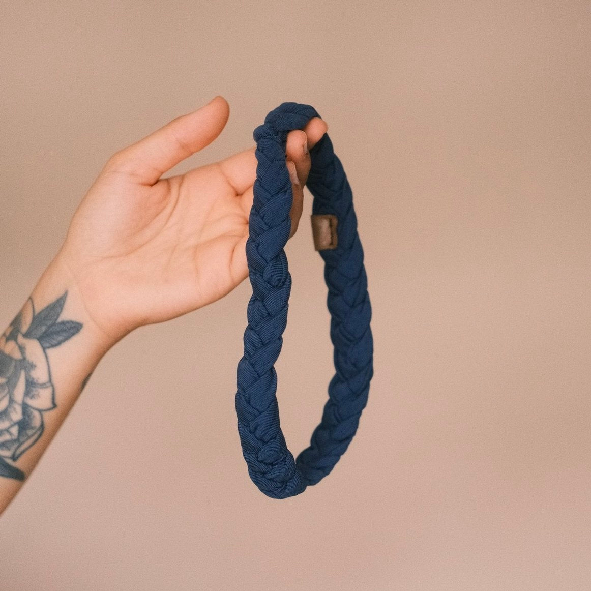 Haarband geflochten Jeansblau