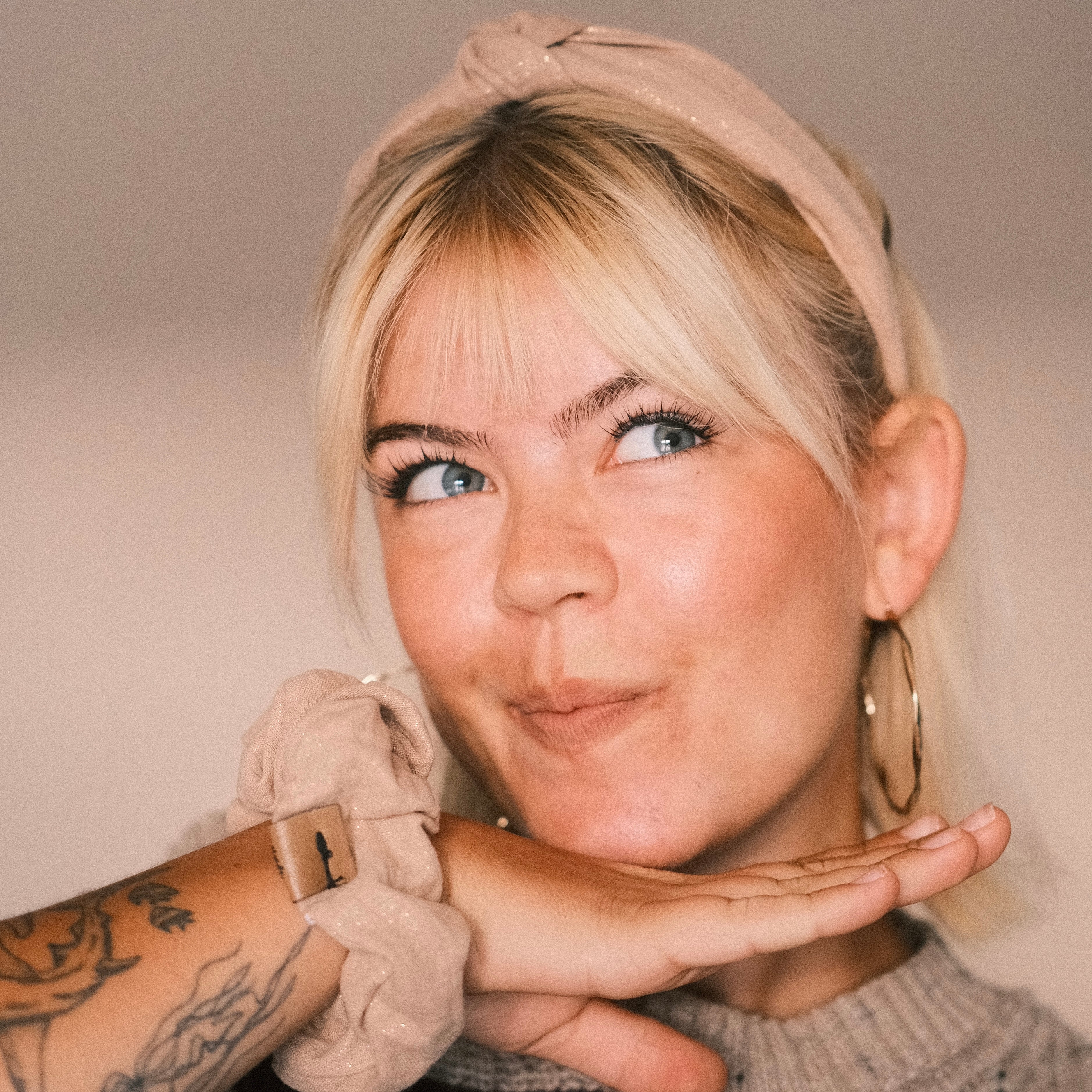 Scrunchie - Glitzer Beige