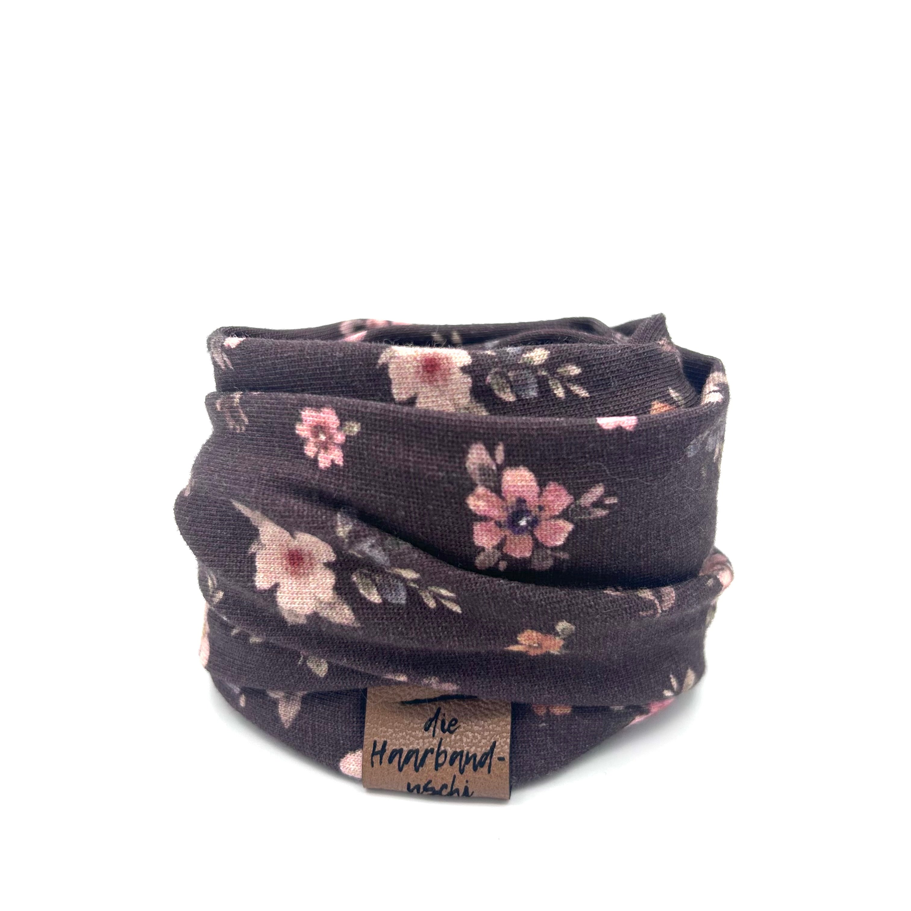 Drahthaarband schmal - Cottage Flower Mokka