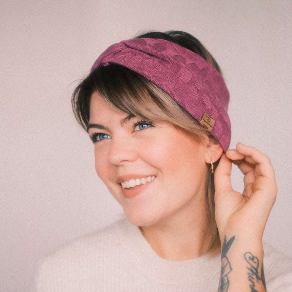 Basic Strick Haarband - Leo Pink/Lila