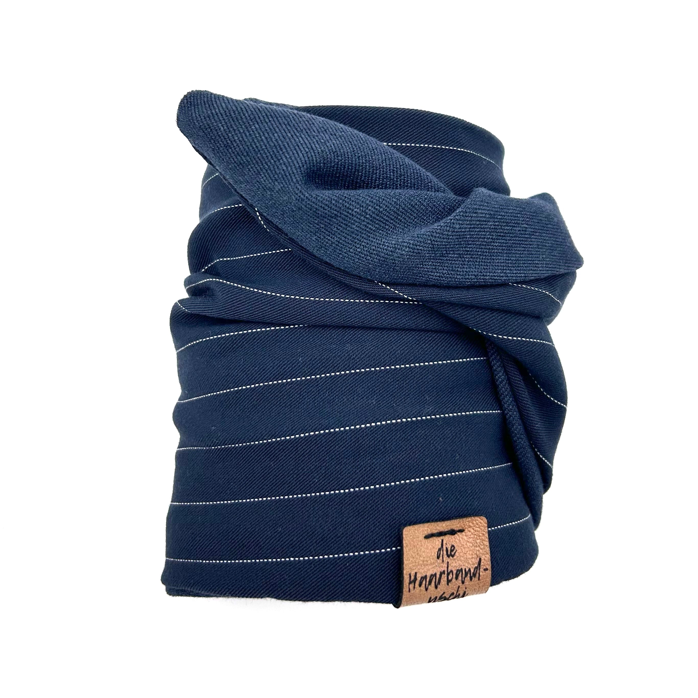 Drahthaarband 2 Seiten - Nadelstreifen Dunkelblau