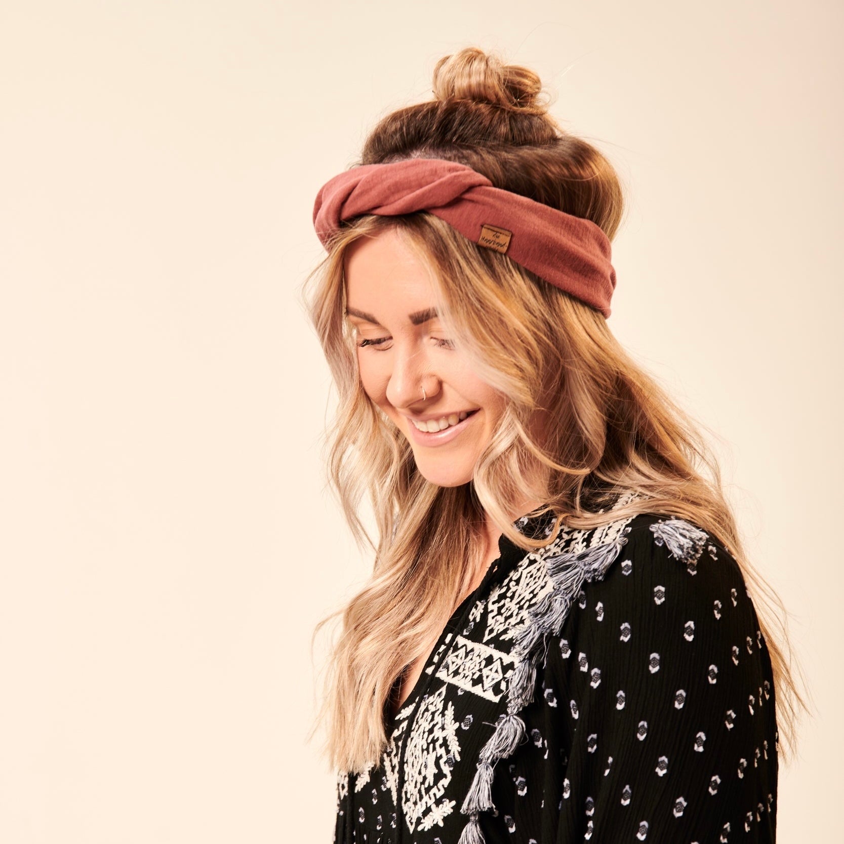 Drahthaarband Musselin rosé