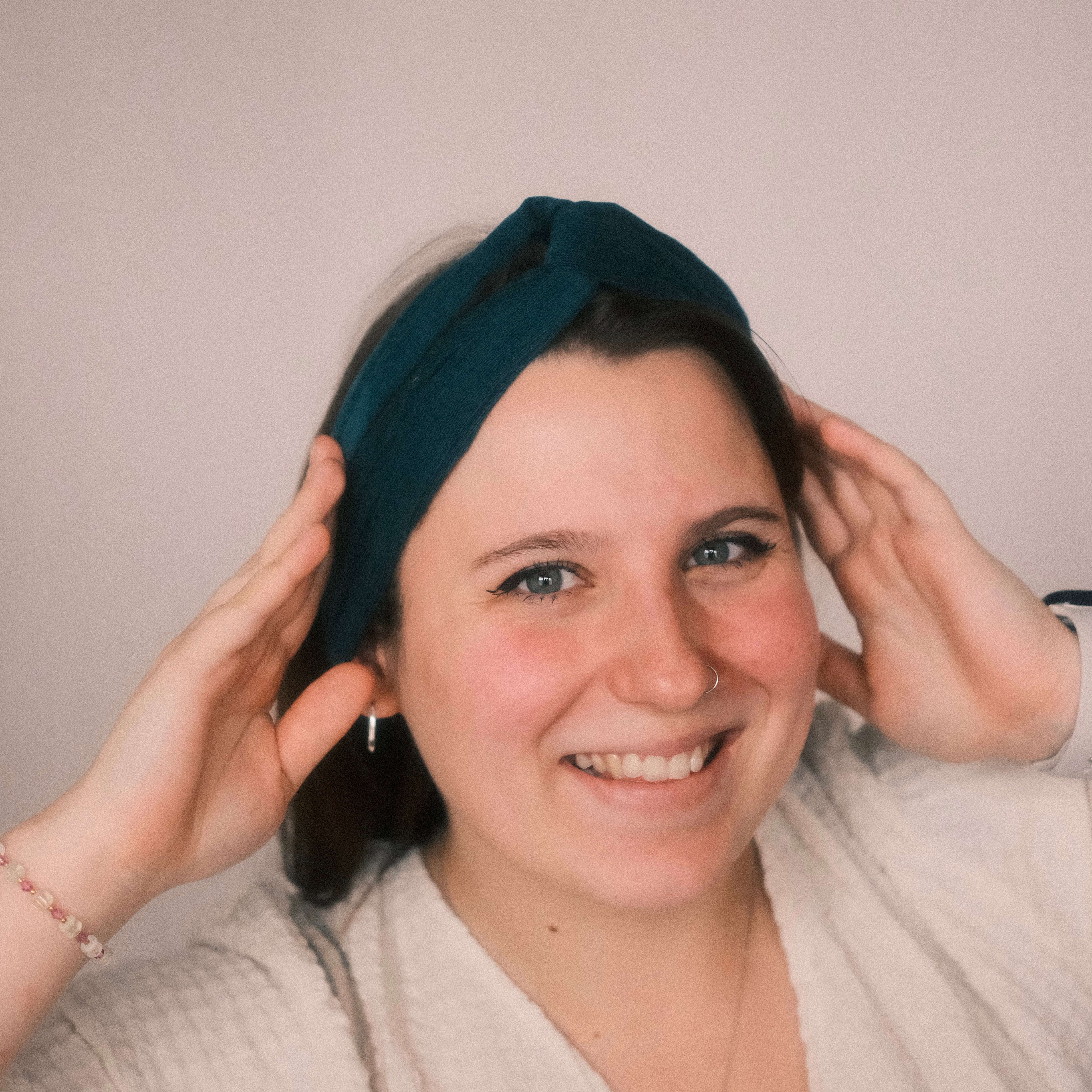 Drahthaarband - Feincord Petrol