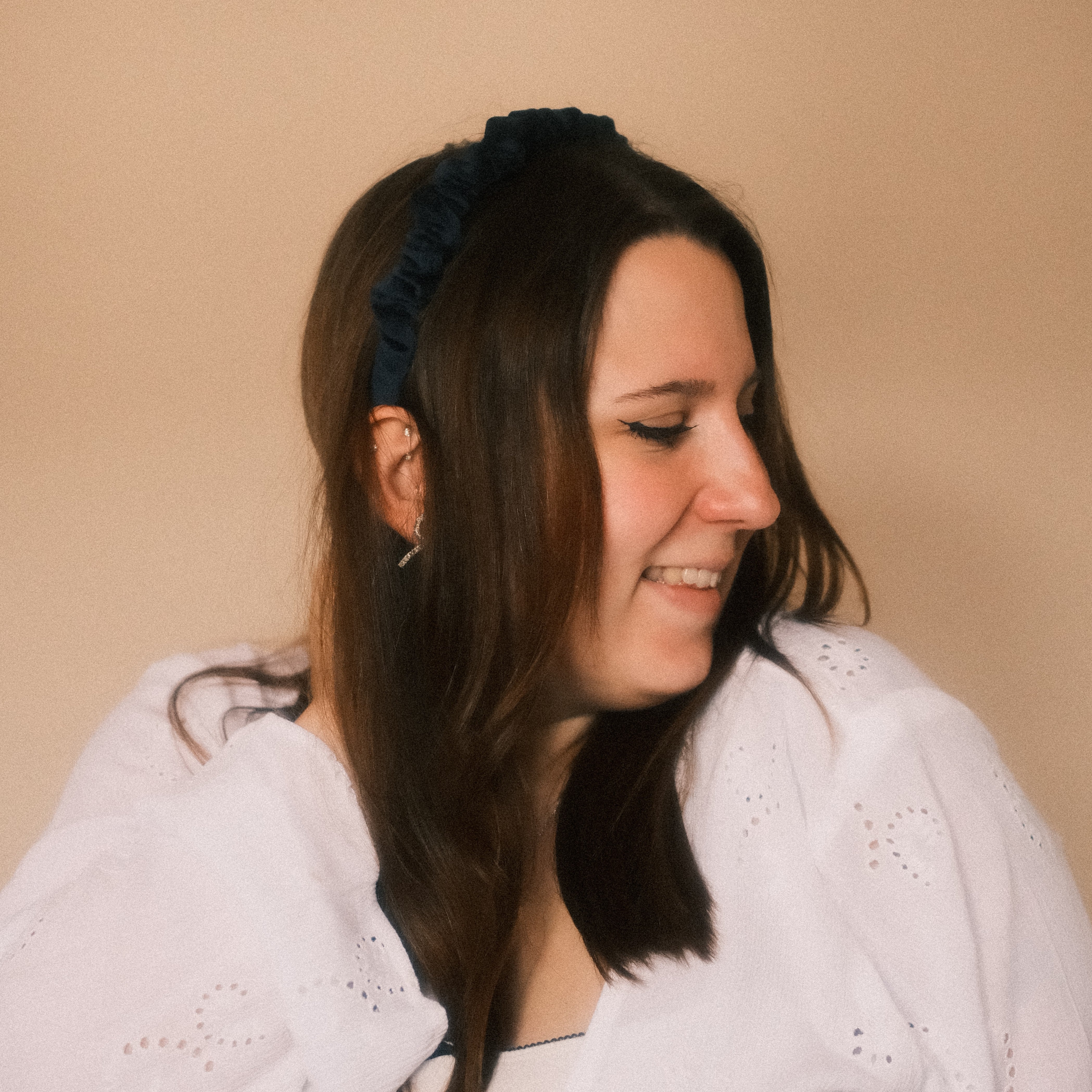 Hilde - Dunkelblau Haarreif gerafft