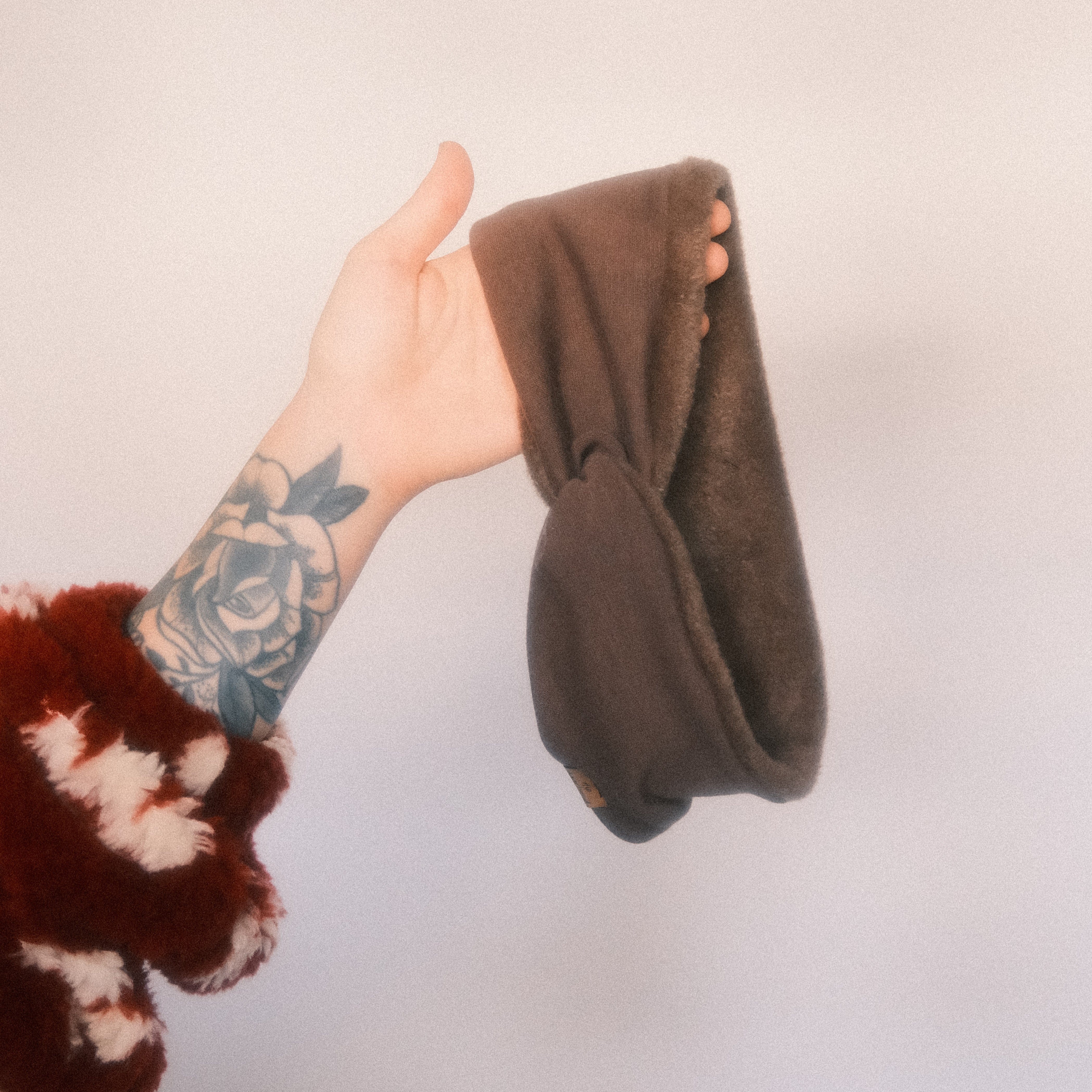 Stirnband Basic gefüttert Braun