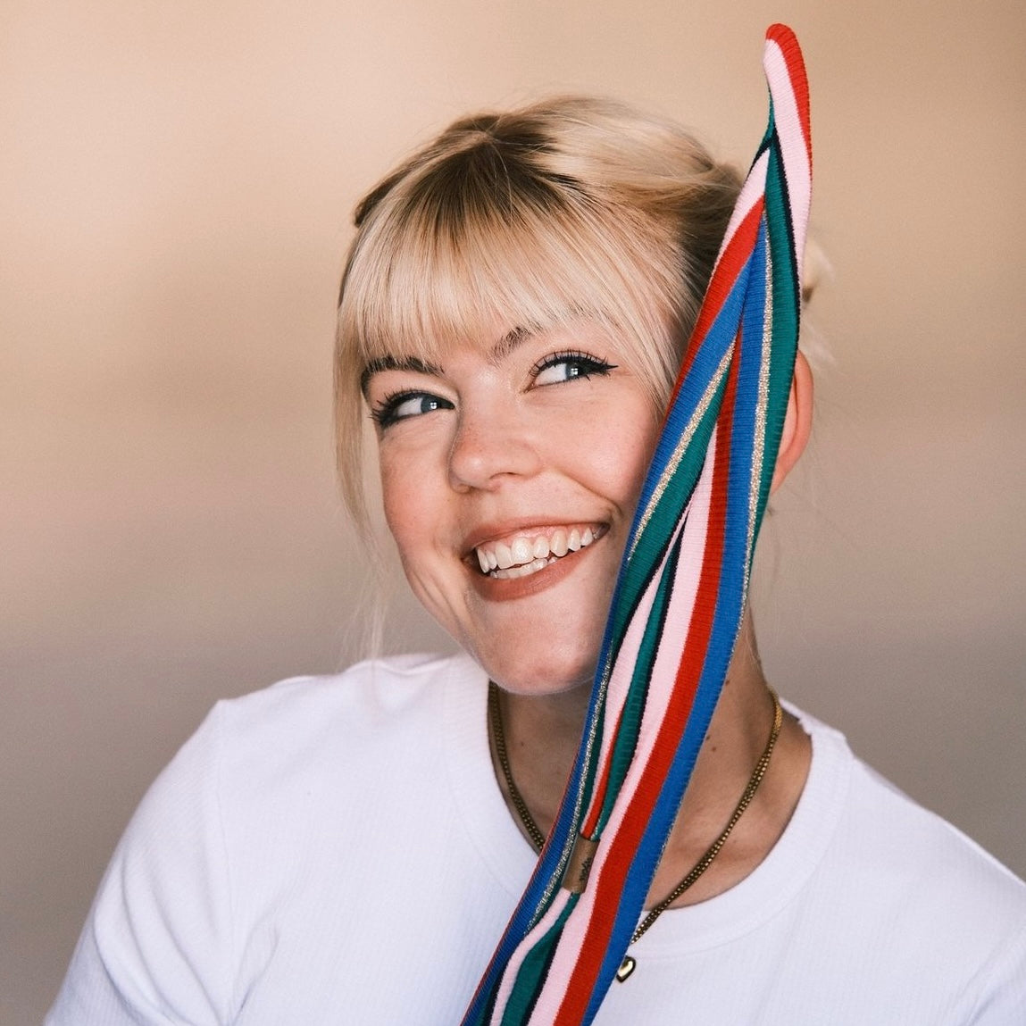 Drahthaarband gestreift Bunt/Glitzer