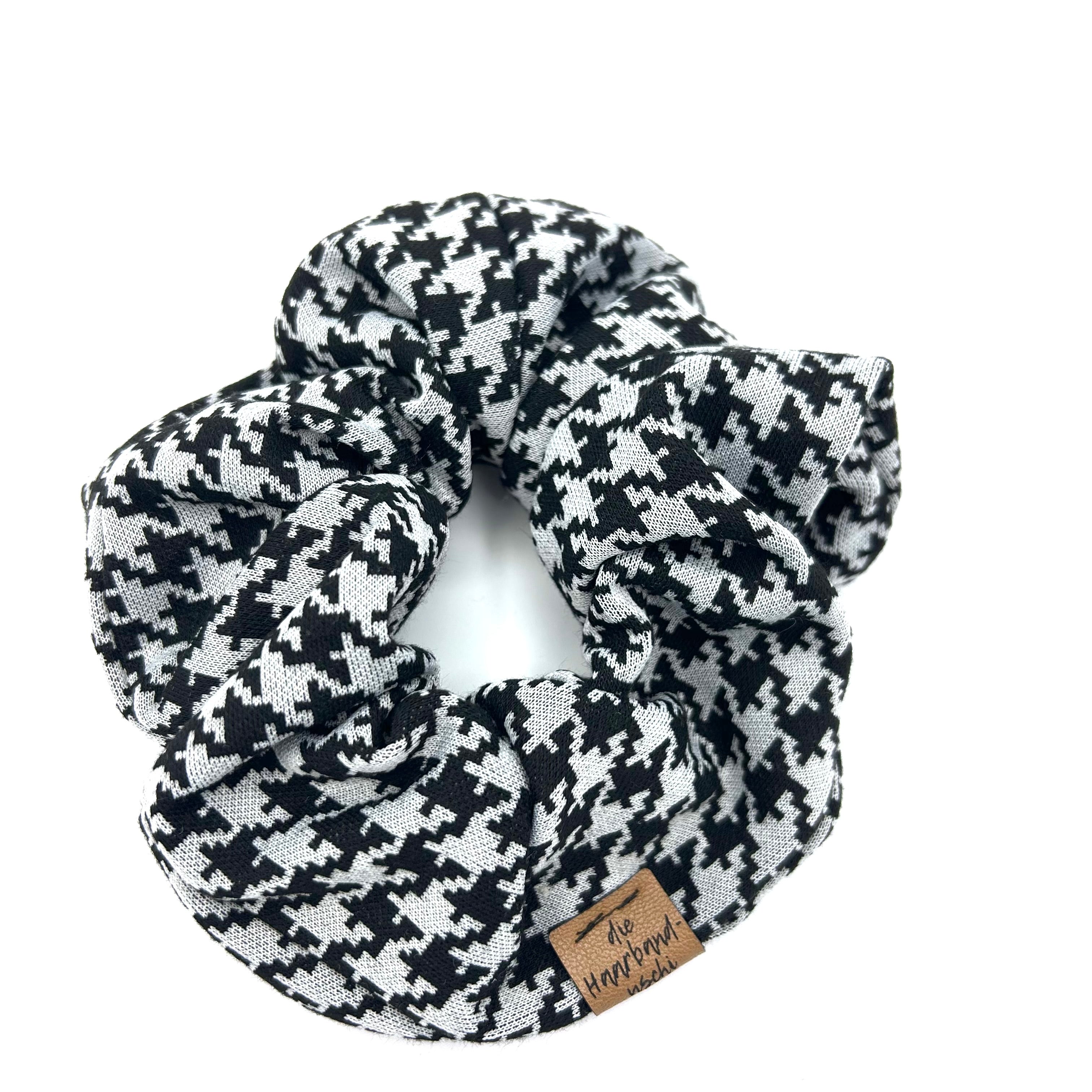 Big Scrunchie - Hahnentritt Schwarz/Weiß