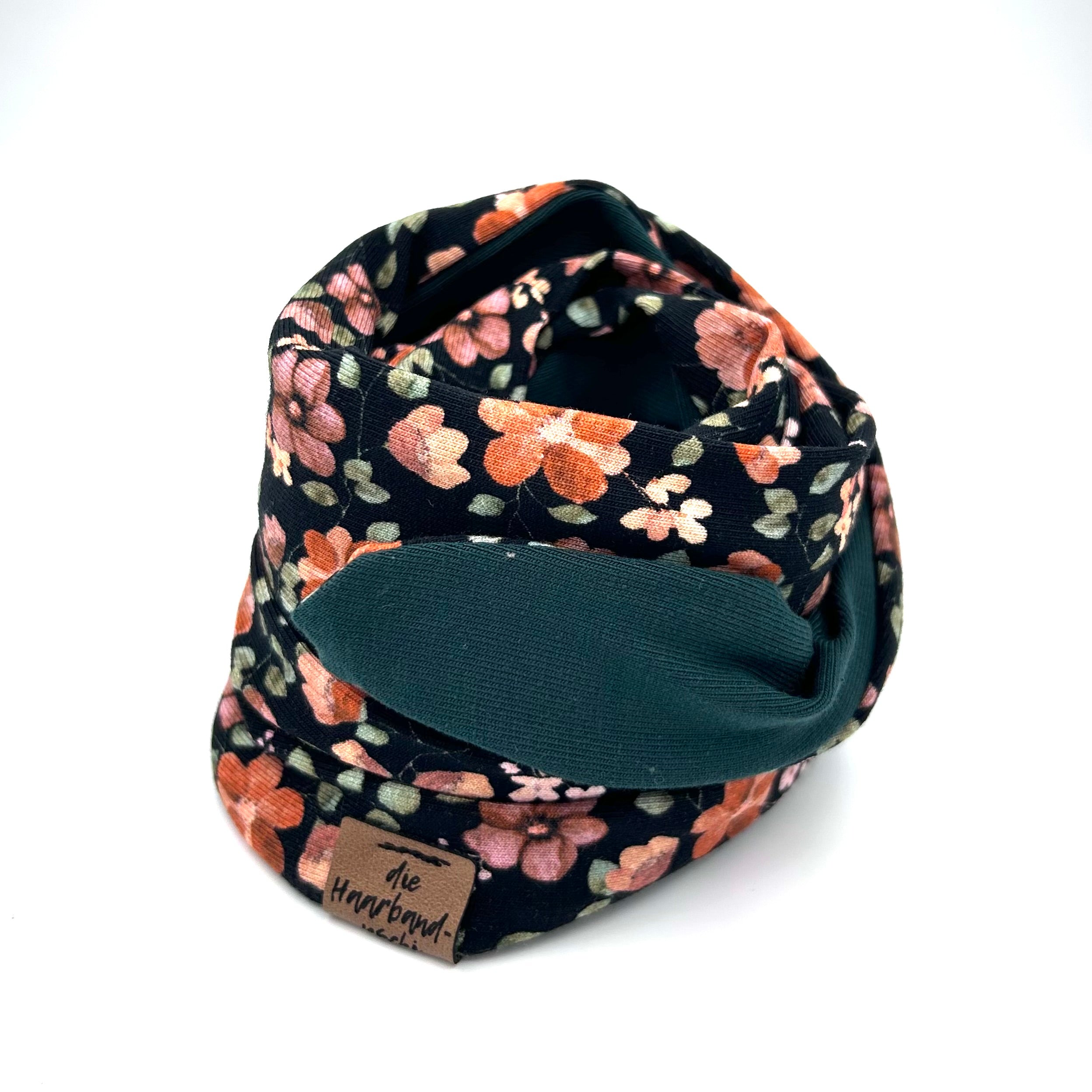 Drahthaarband 2 Seiten - Orange Blumen