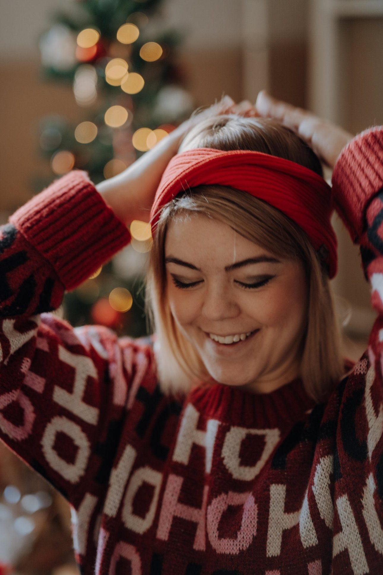 Stirnband gedreht rot