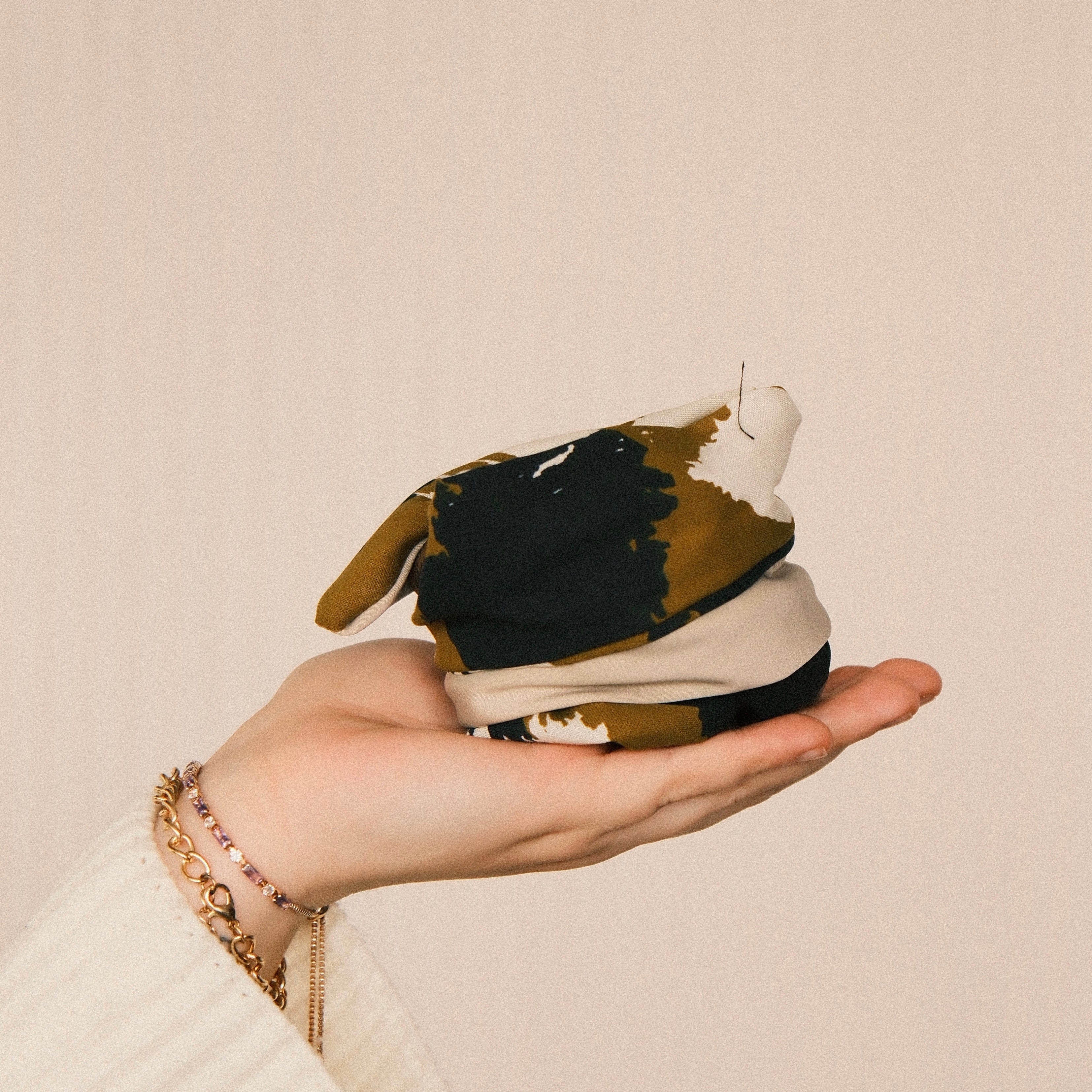 Drahthaarband 2 Seiten - Camouflage Grün/Beige