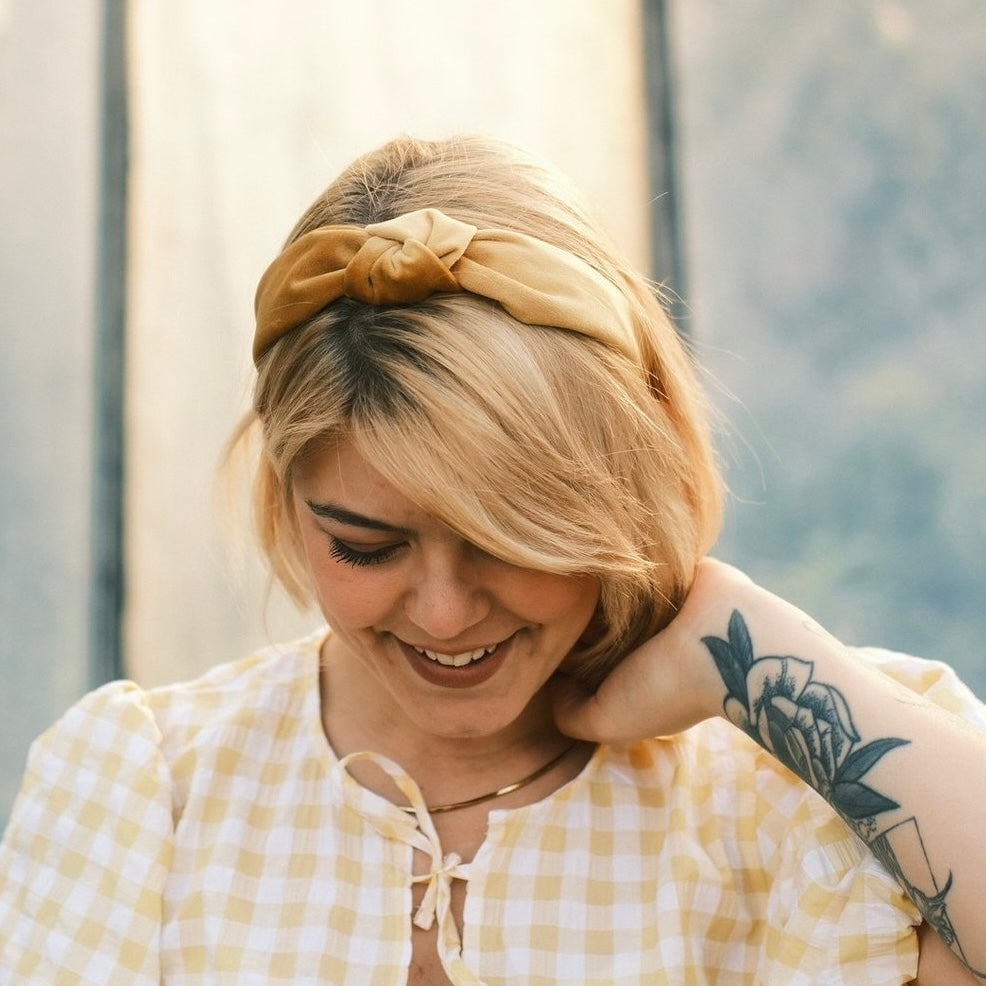 Elli - sonnengelb Haarreif Knoten