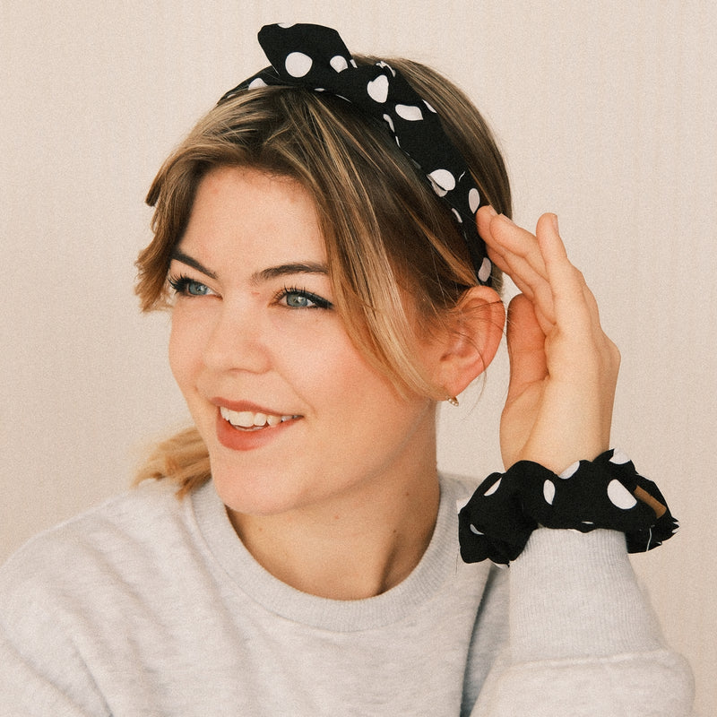 Scrunchie - Polka Dots Schwarz