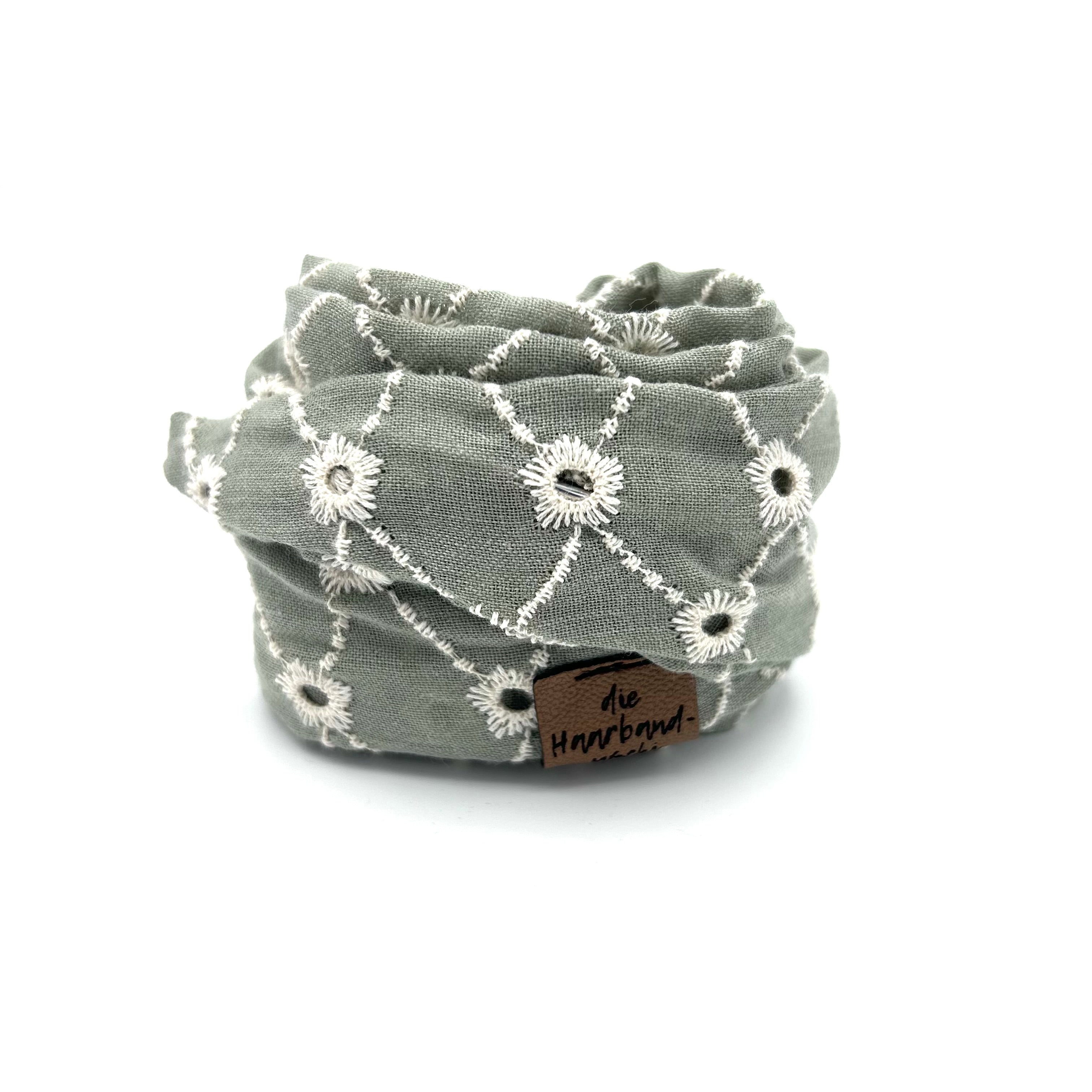 Drahthaarband schmal - Polka Stick Grün