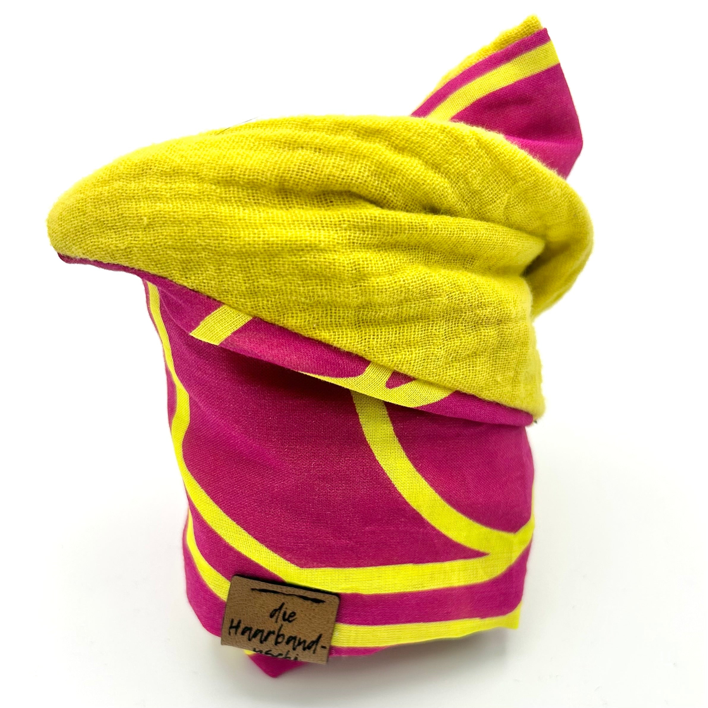 Drahthaarband breit 2 Seiten Neon Pink/Gelb