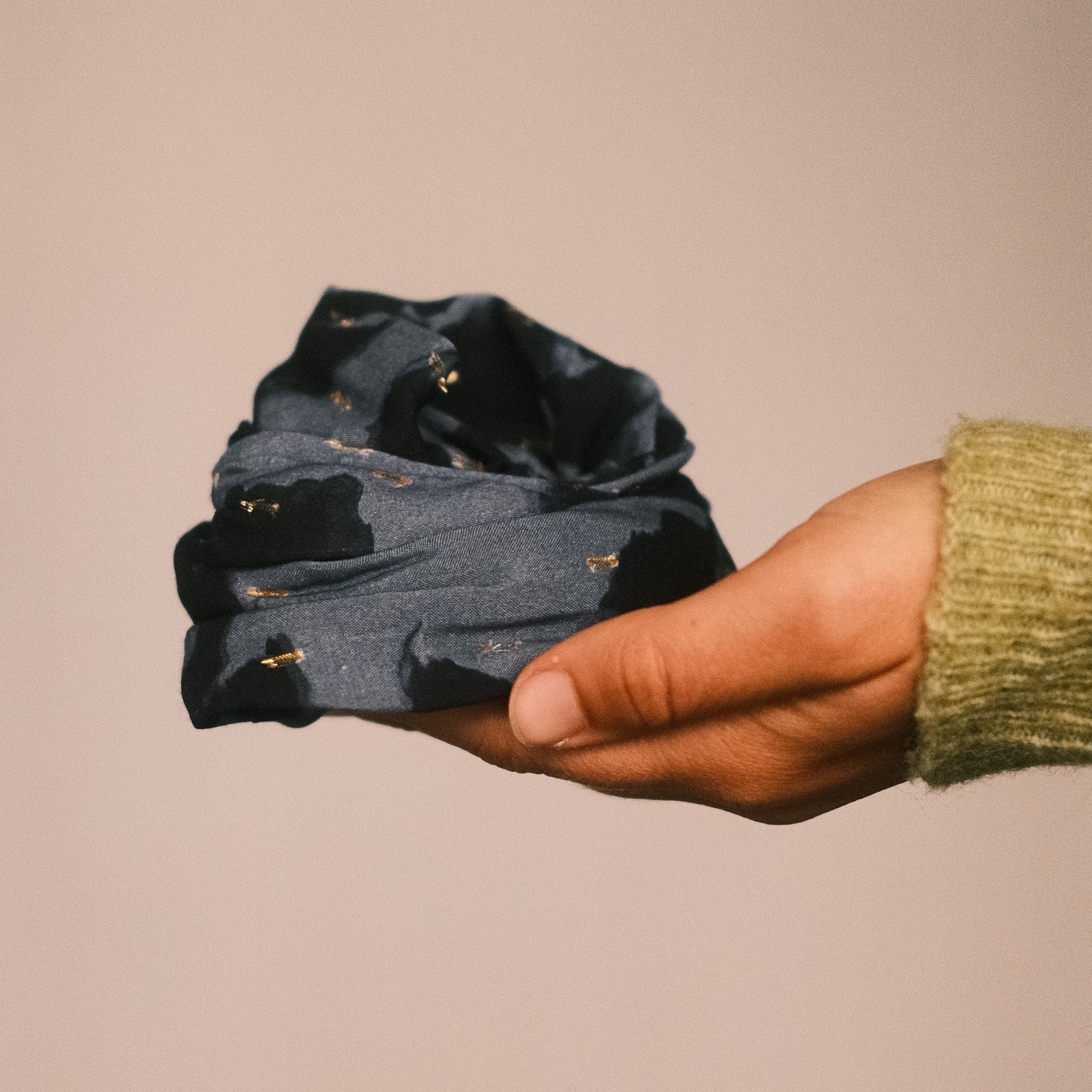 Drahthaarband Breit - Midnight Blue