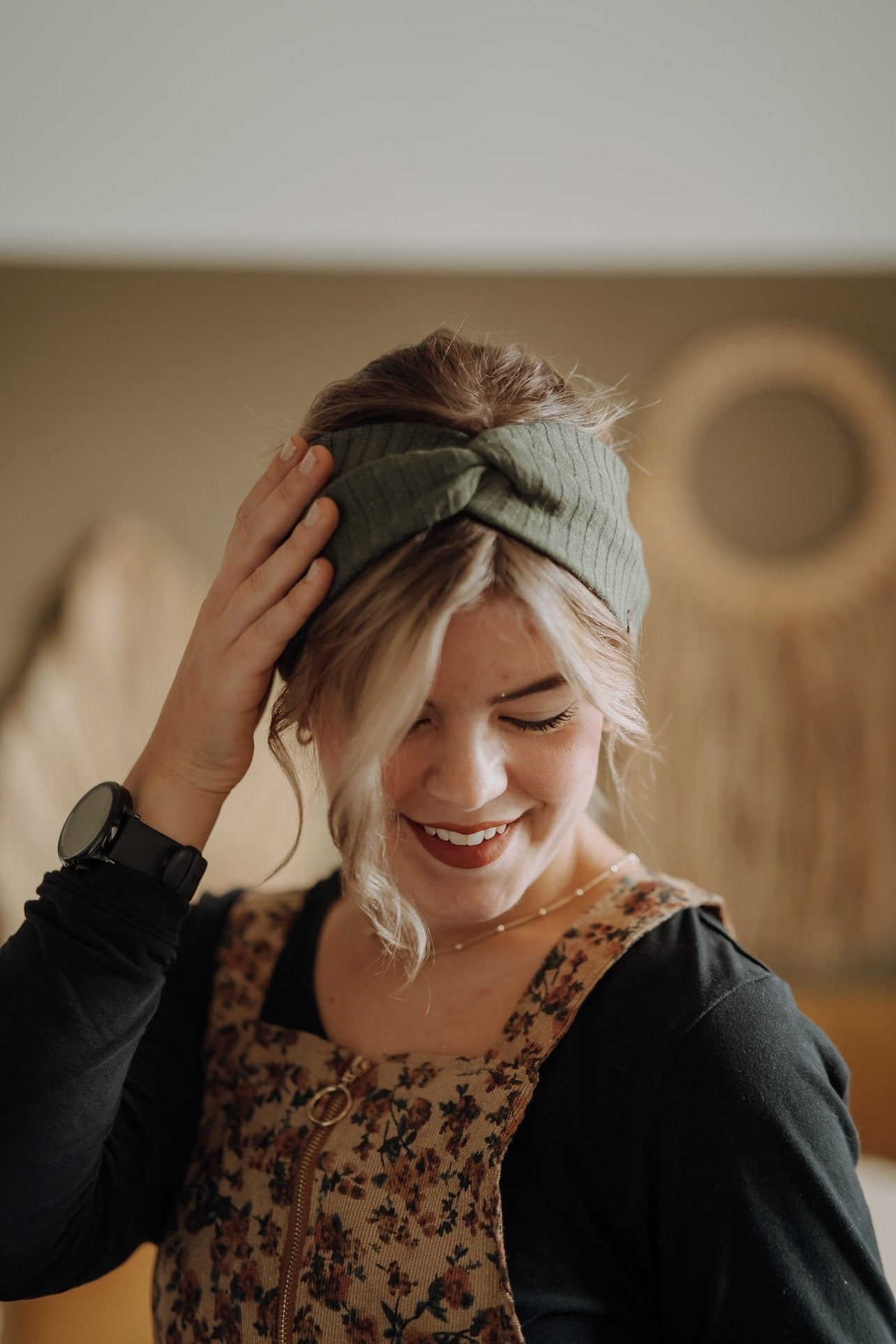 Haarband Basic Strick Khaki