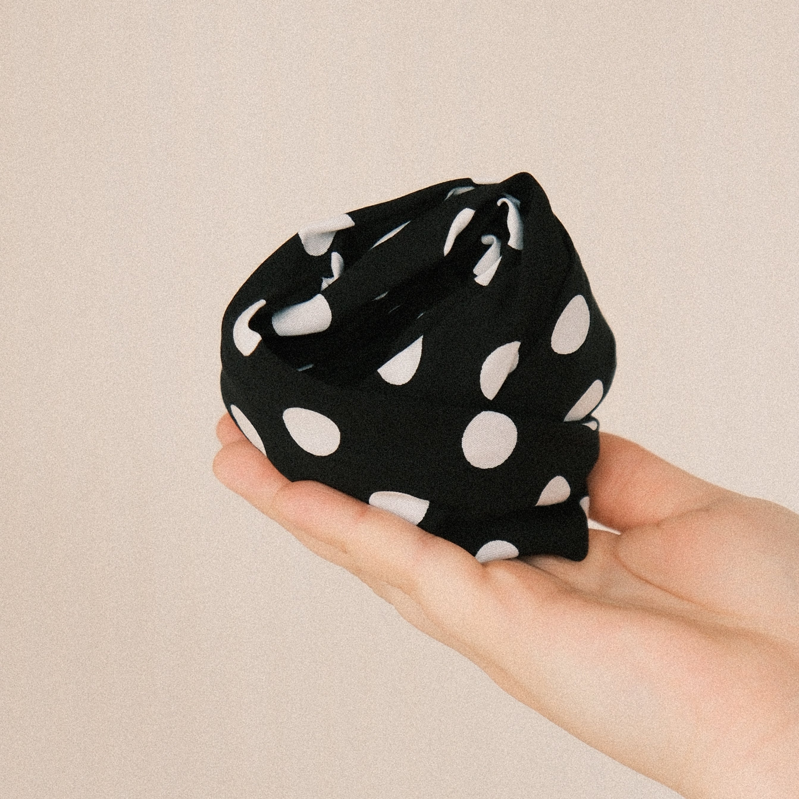 Drahthaarband breit -Polka Dots Schwarz