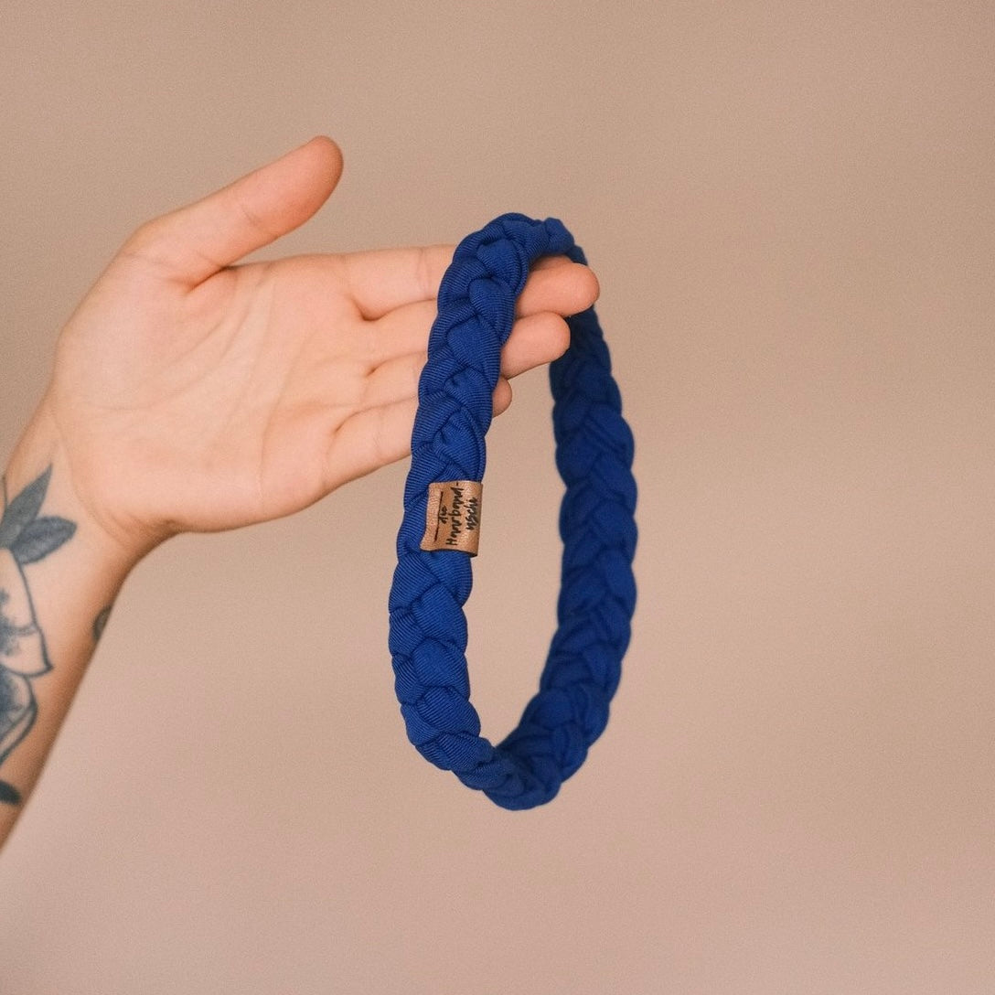 Haarband geflochten royalblau