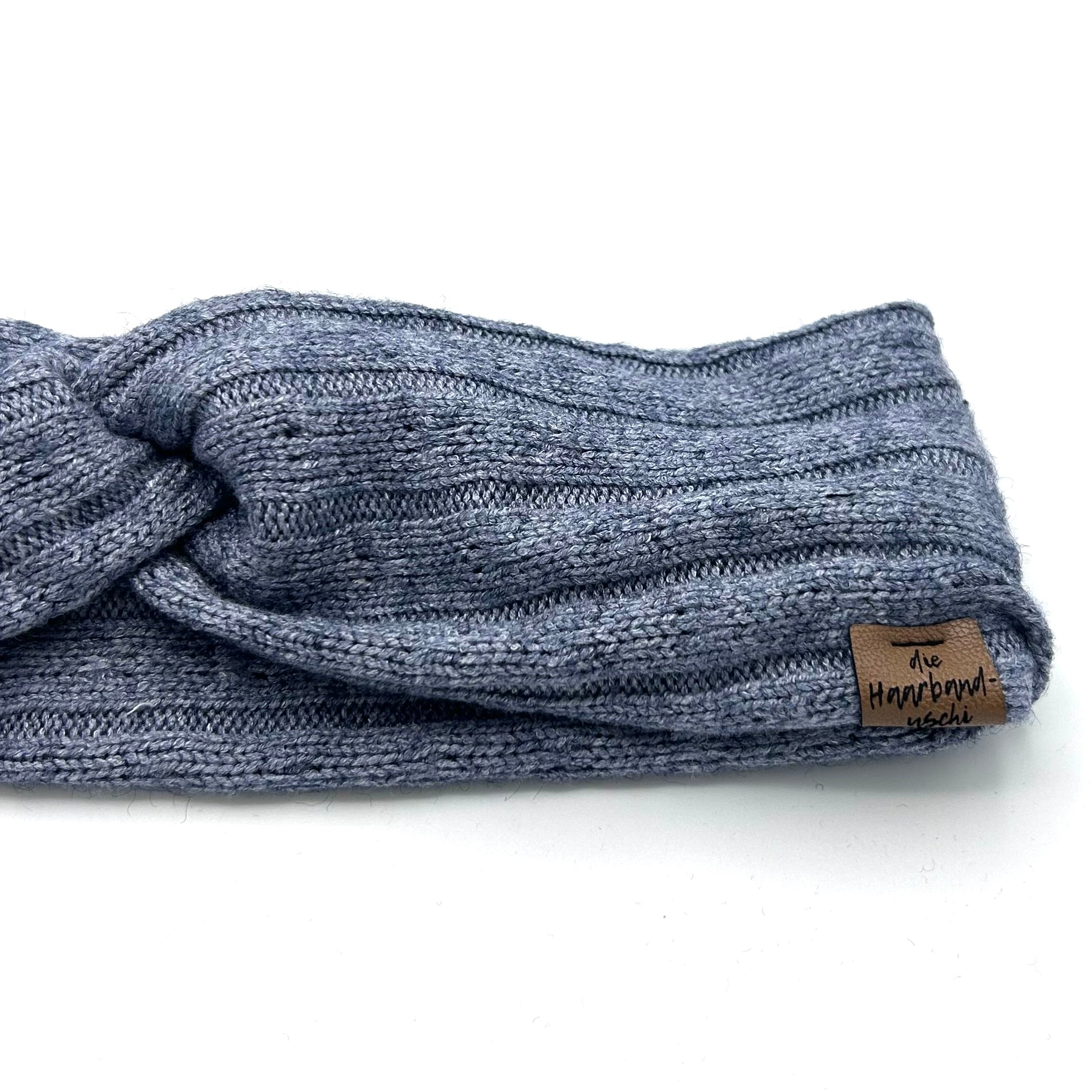 Basic Haarband - Strick Blau