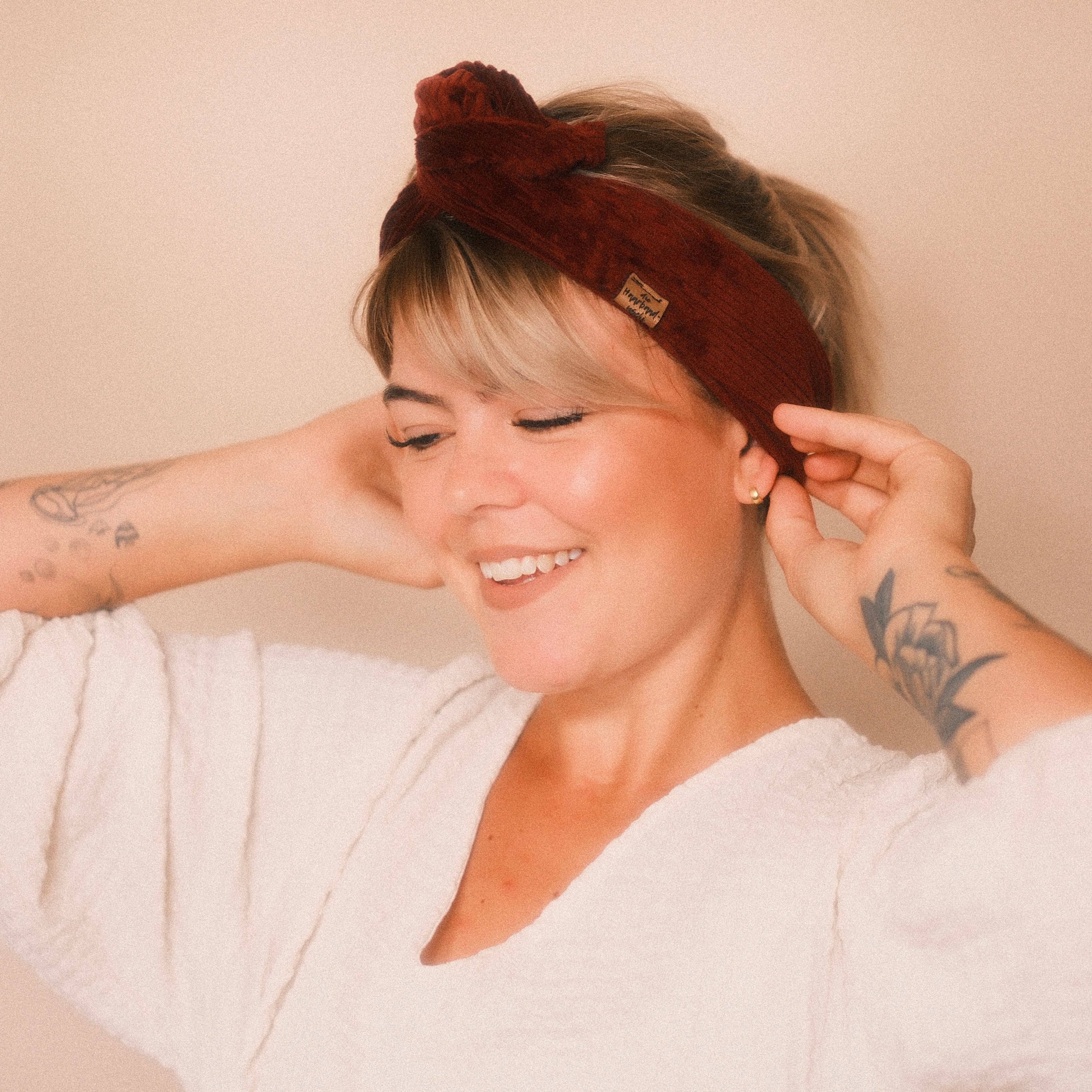 Drahthaarband schmal - Cord Weinrot