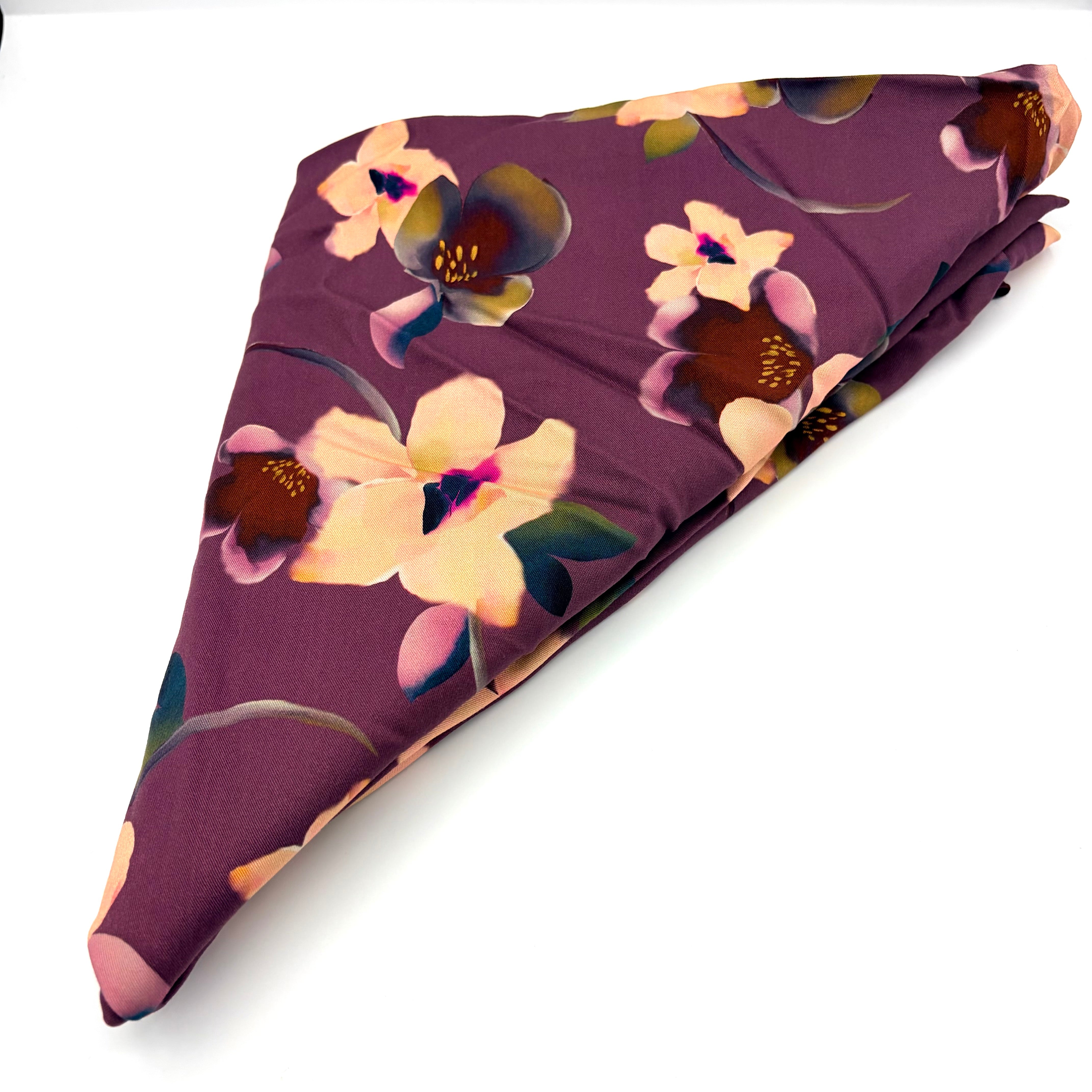 XXL Dreieckstuch - Blumen Wine