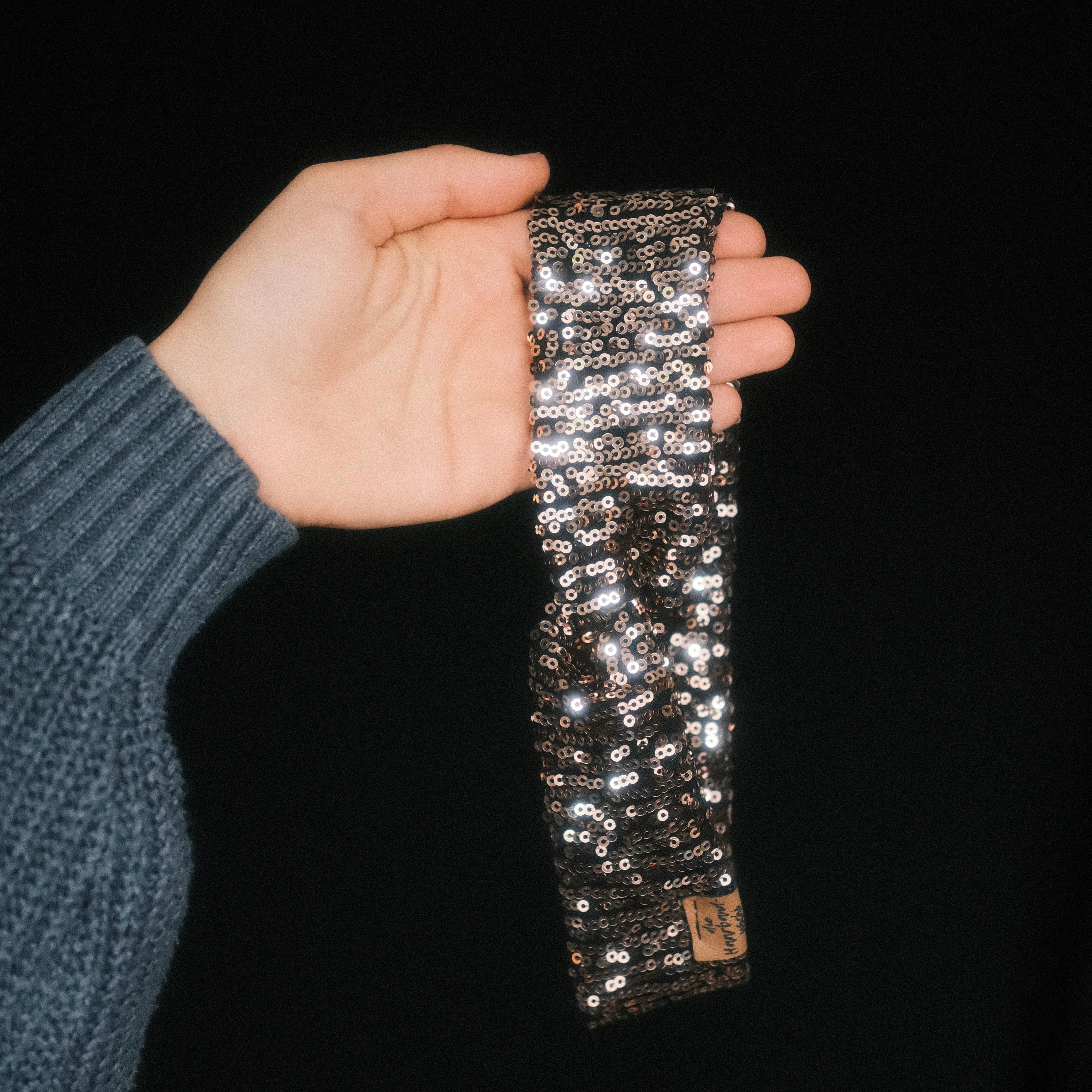 Basic Haarband - Pailletten Rosé