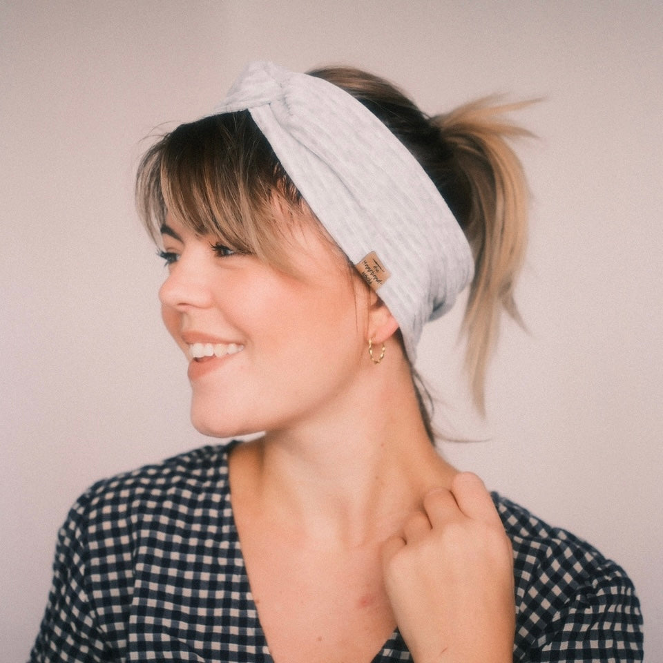 Basic Haarband - Cord Hellgrau