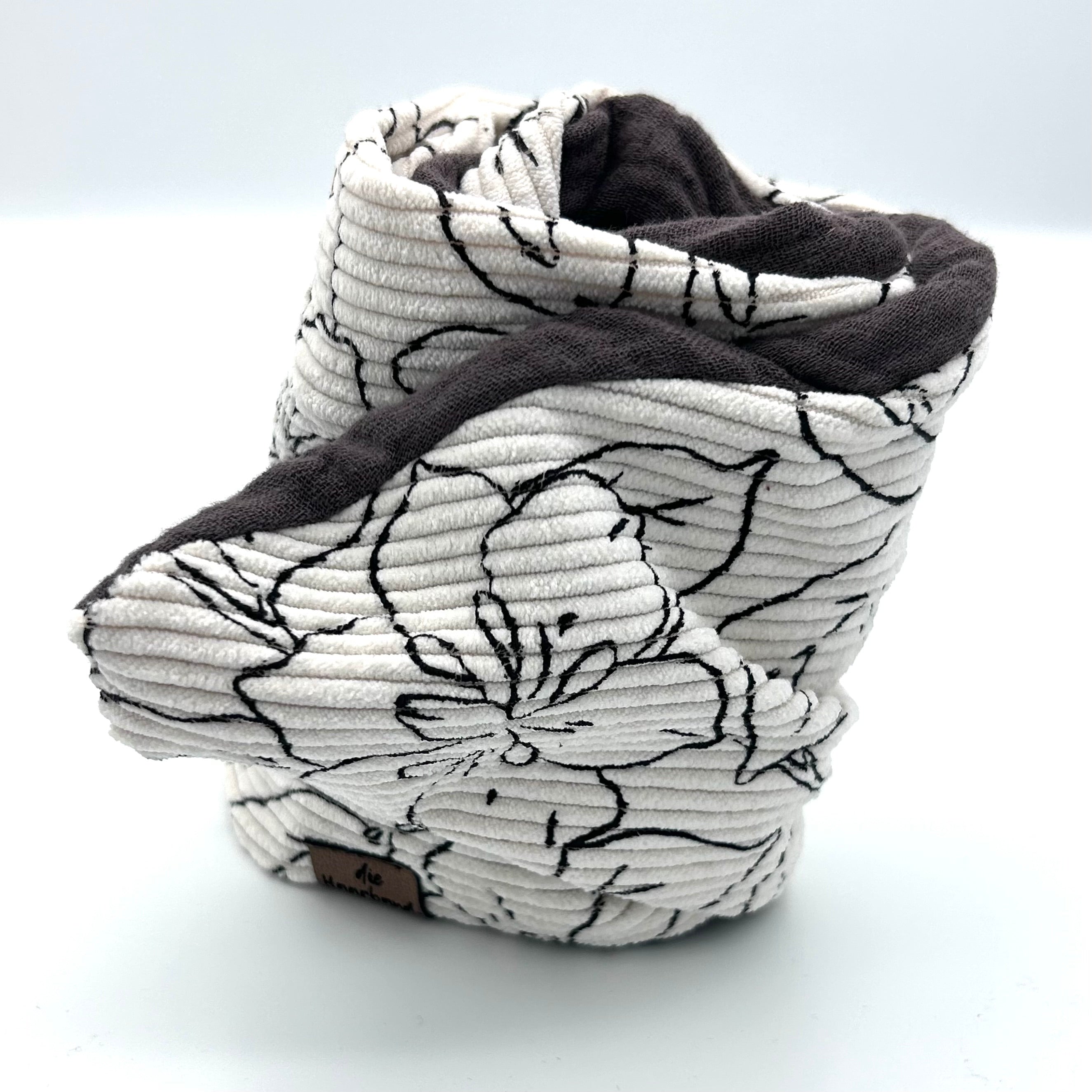 Drahthaarband 2 Seiten - Cord Blume Weiß