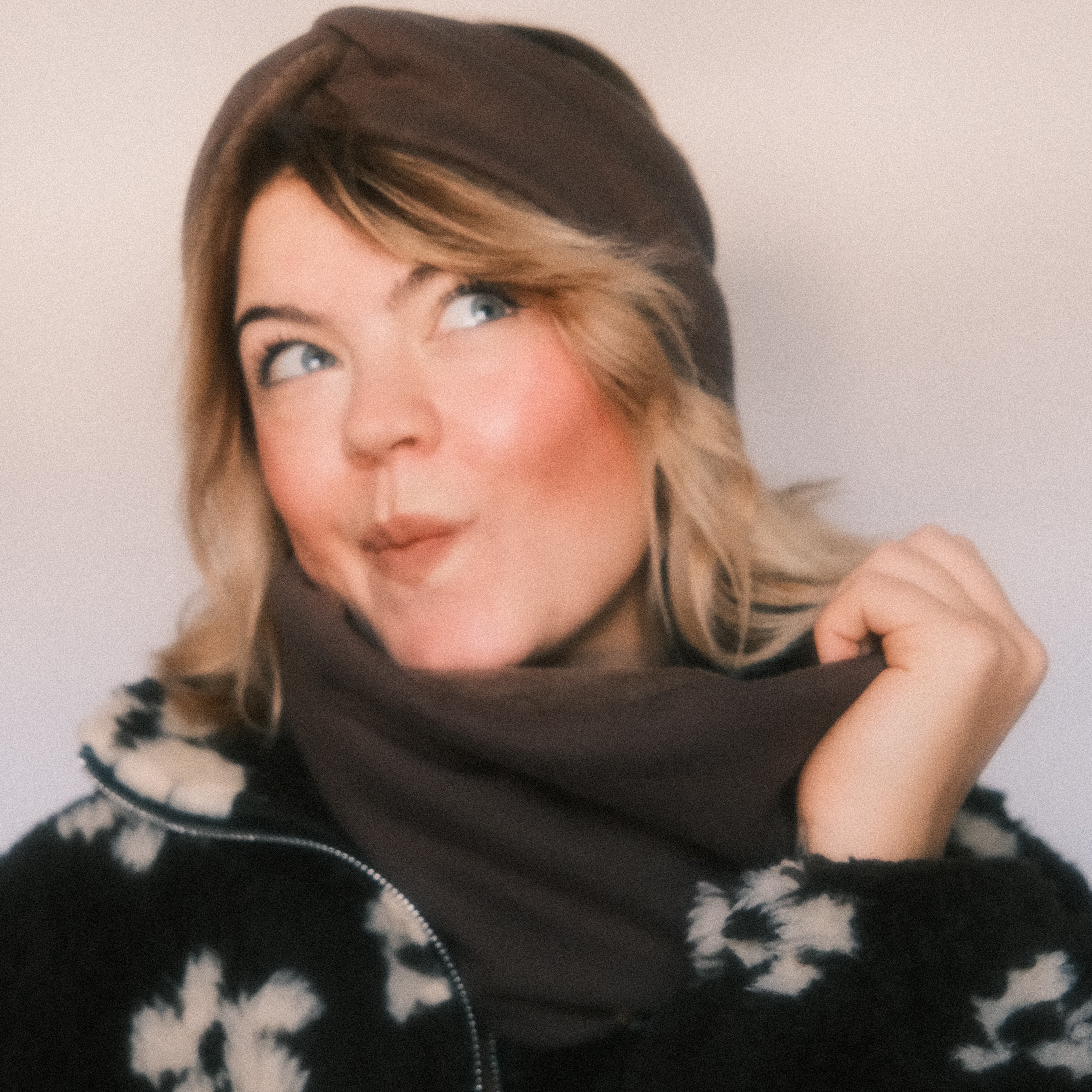 Stirnband Basic gefüttert Braun