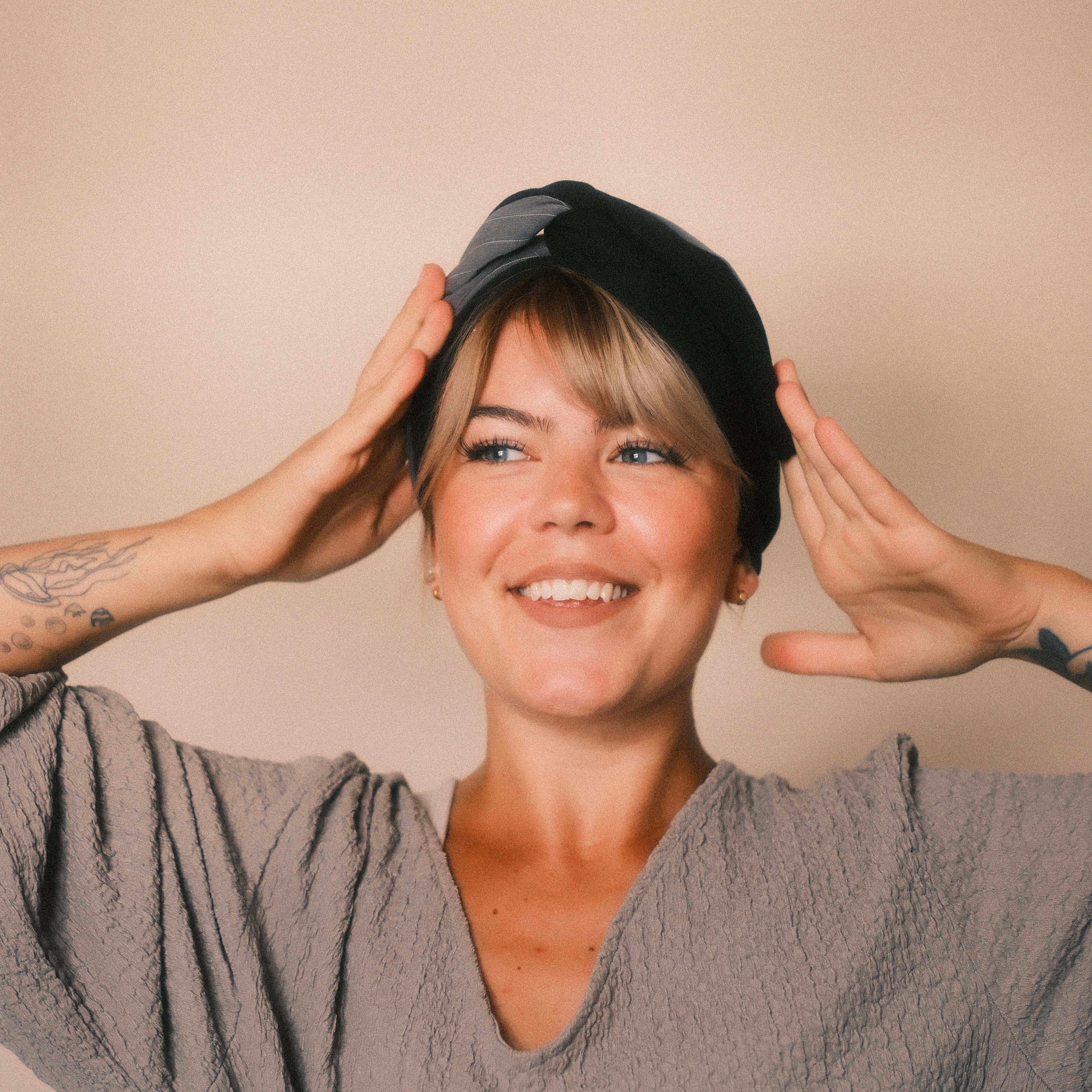 Drahthaarband 2 Seiten - Nadelstreifen Grau