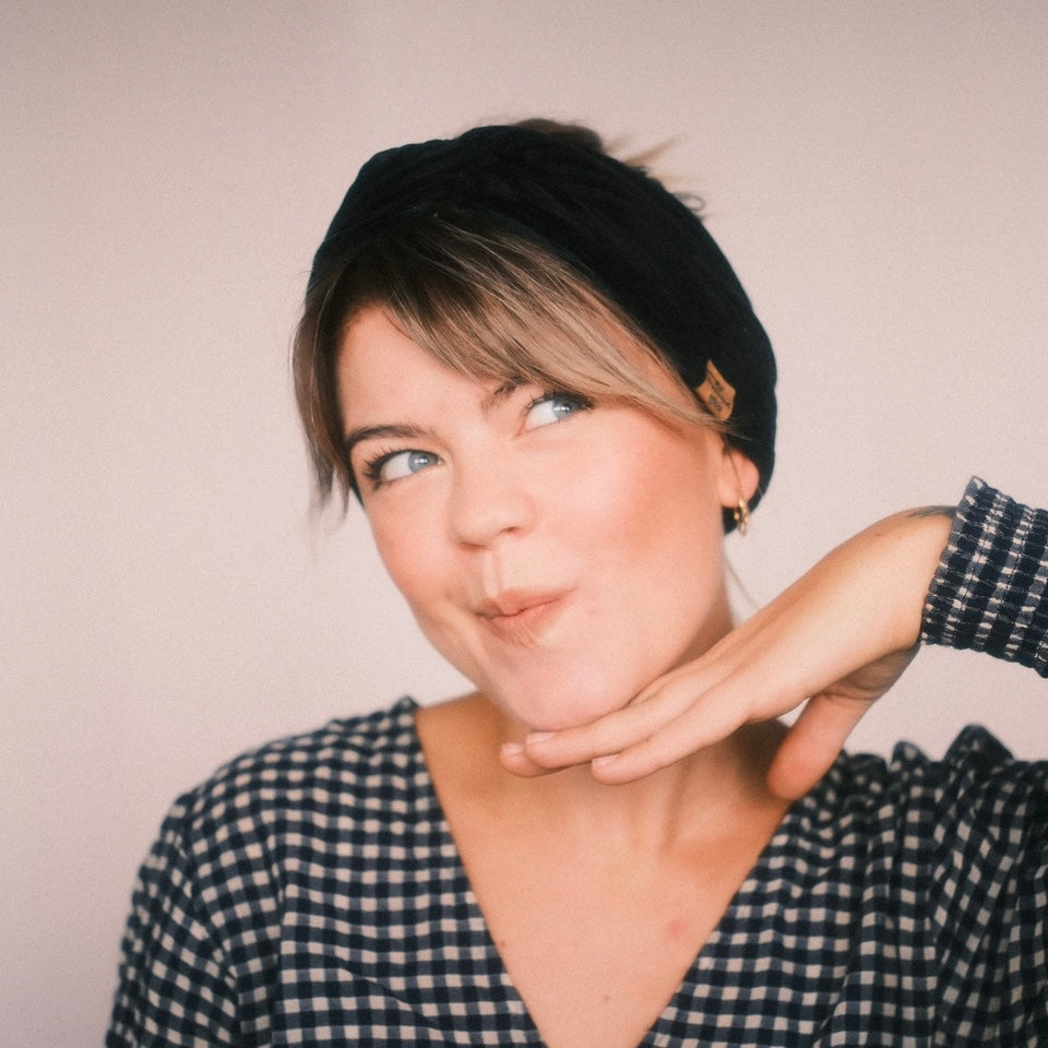 Basic Haarband - Cord Schwarz