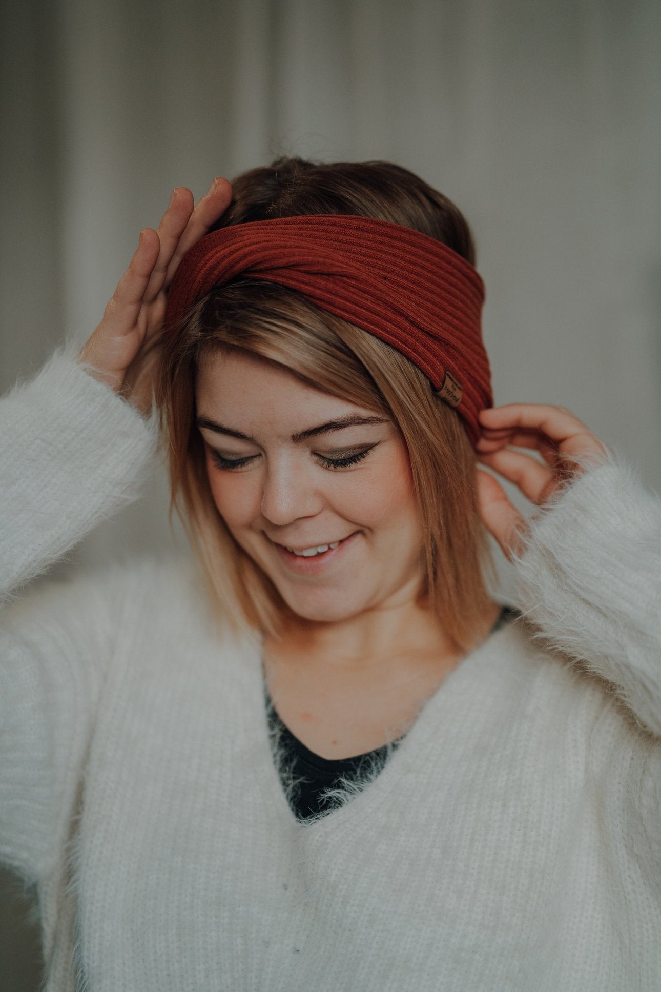 Stirnband gedreht orange