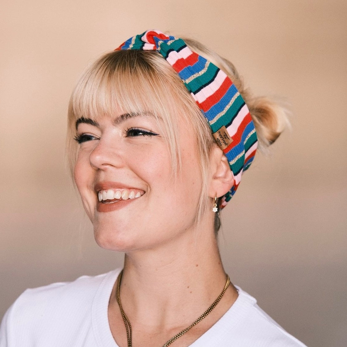 Basic Haarband - gestreift/glitzer