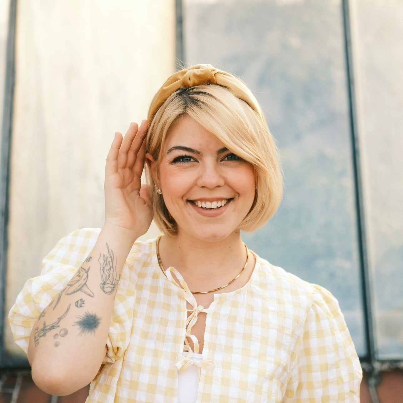 Elli - sonnengelb Haarreif Knoten