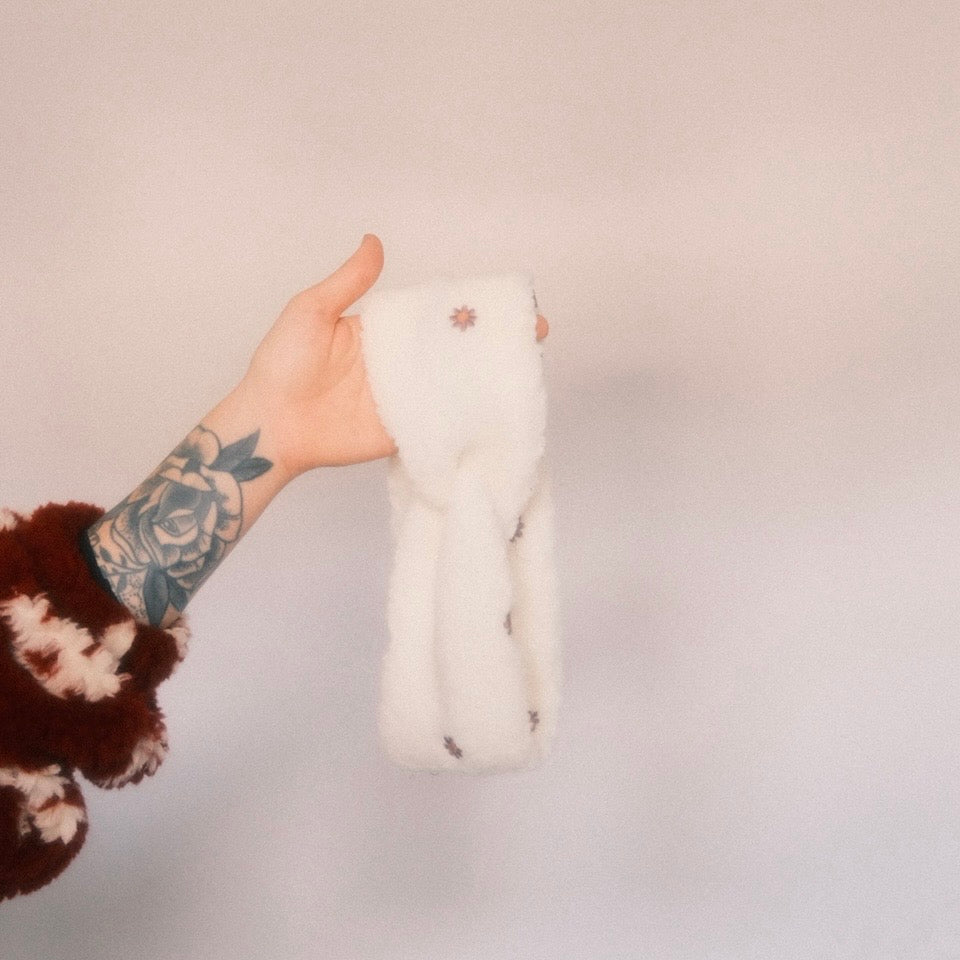 Basic Haarband - Teddy Flower Weiß