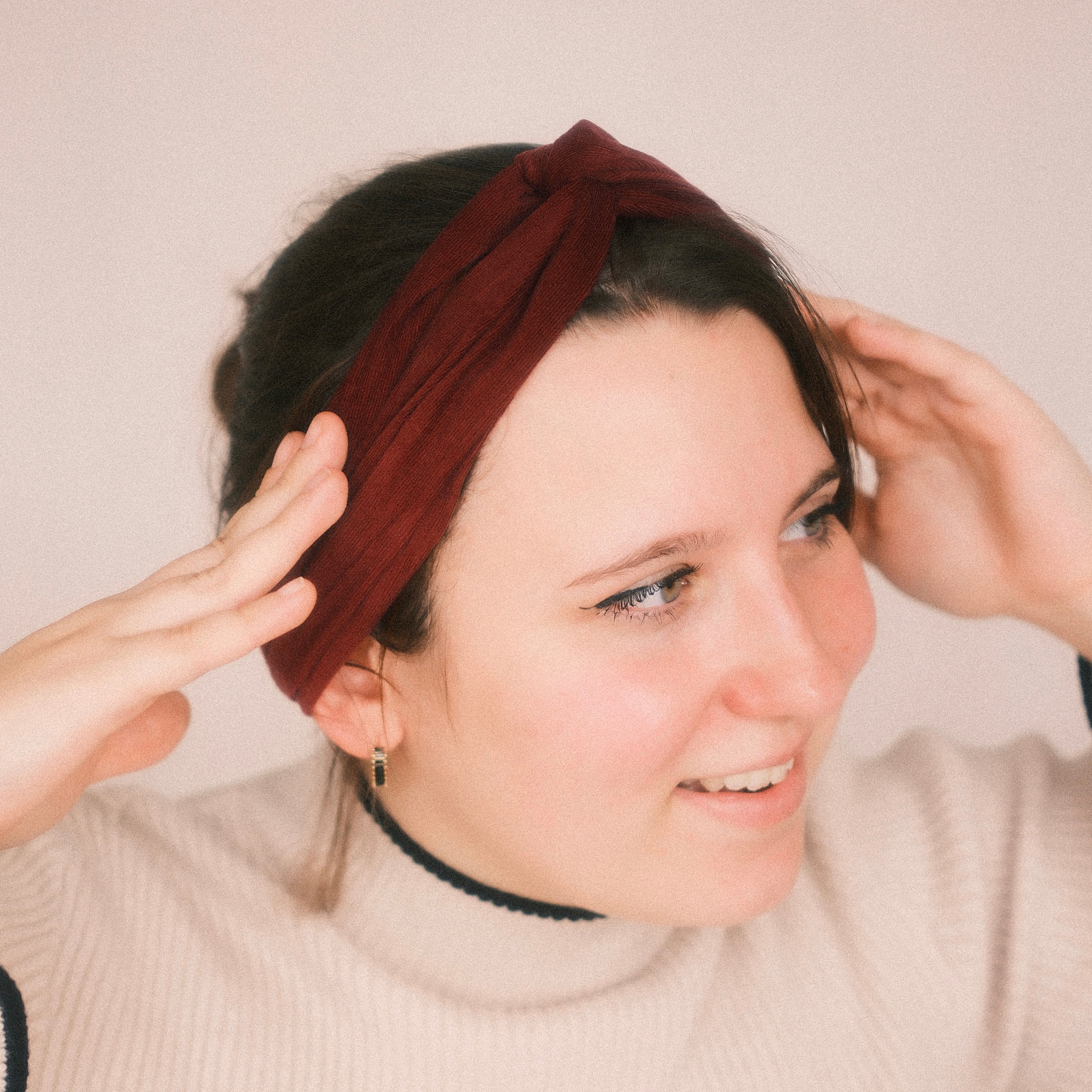 Drahthaarband - Feincord Dunkelrot