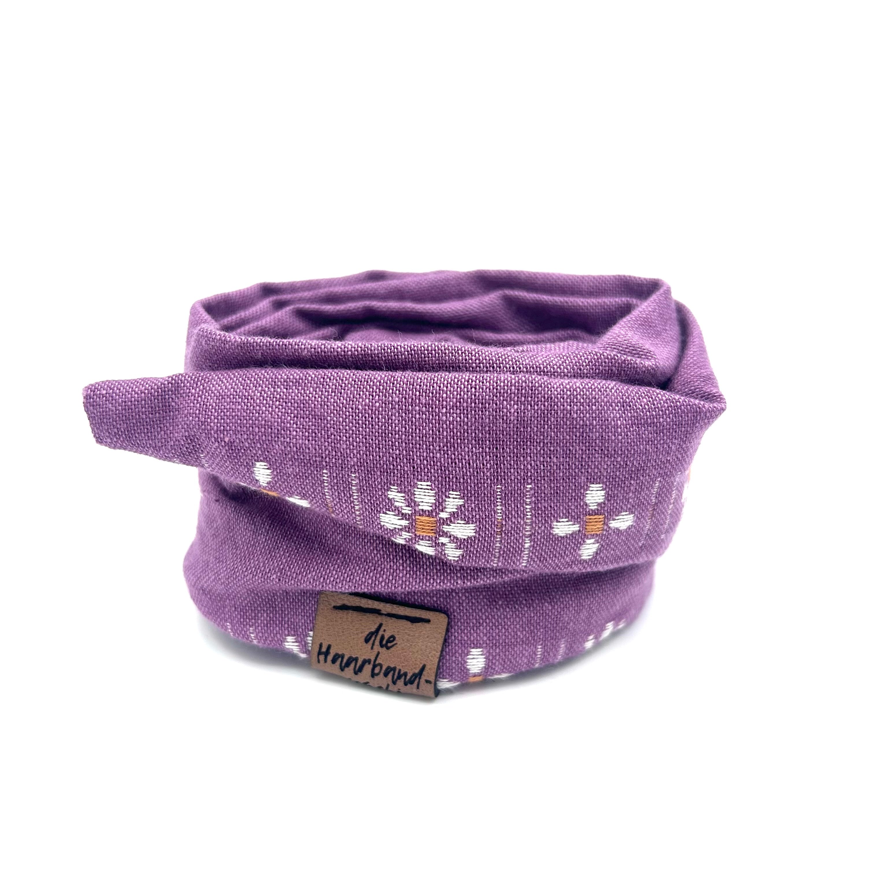 Drahthaarband schmal - Blümchen Lila