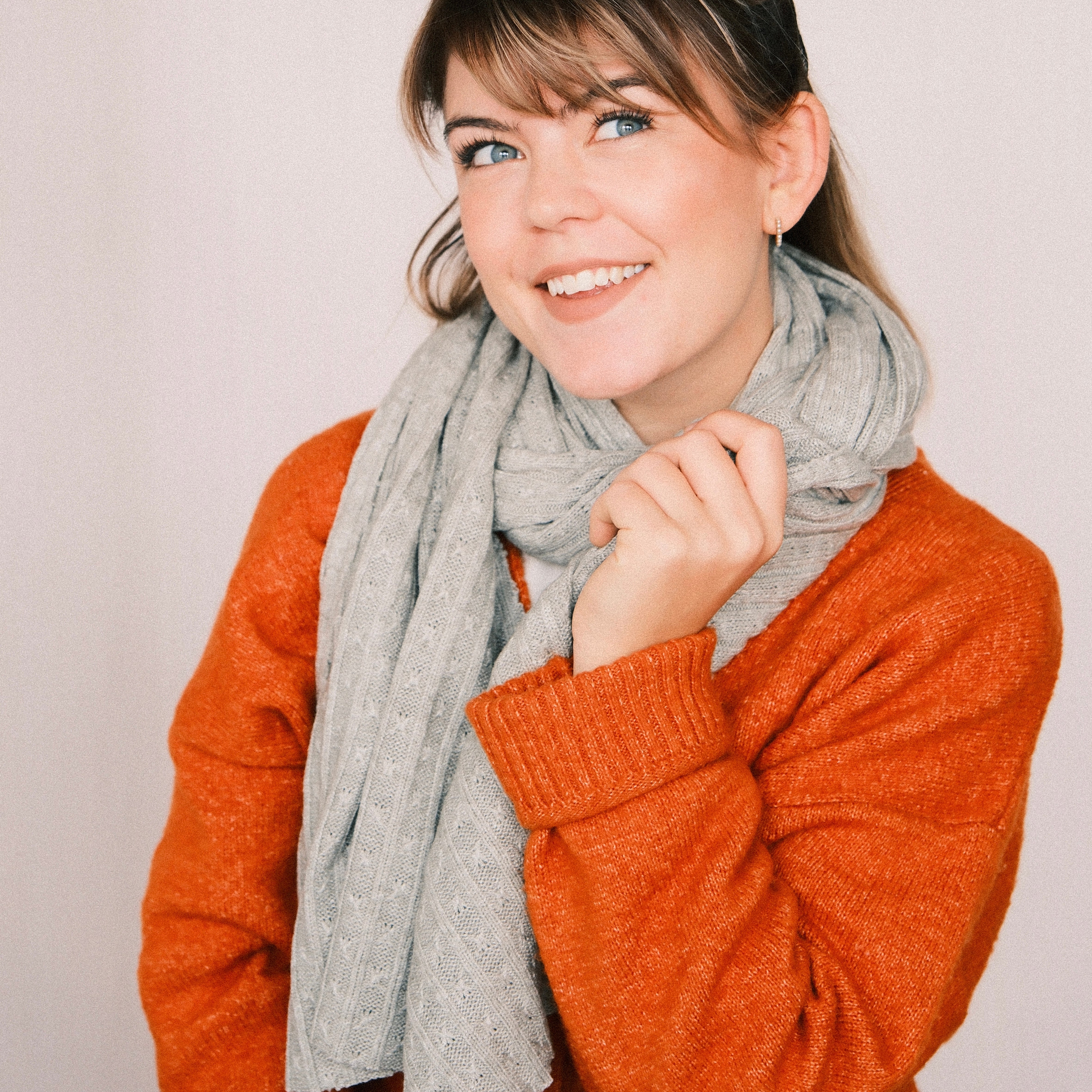 Schal - Strick Creme