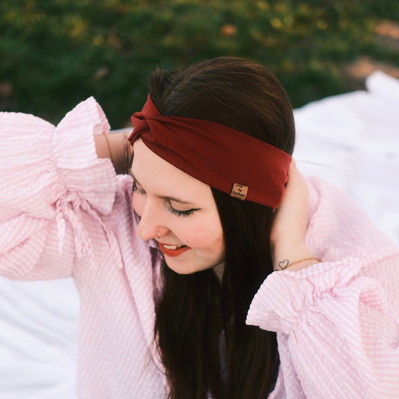 Basic Haarband - bordeaux schmal