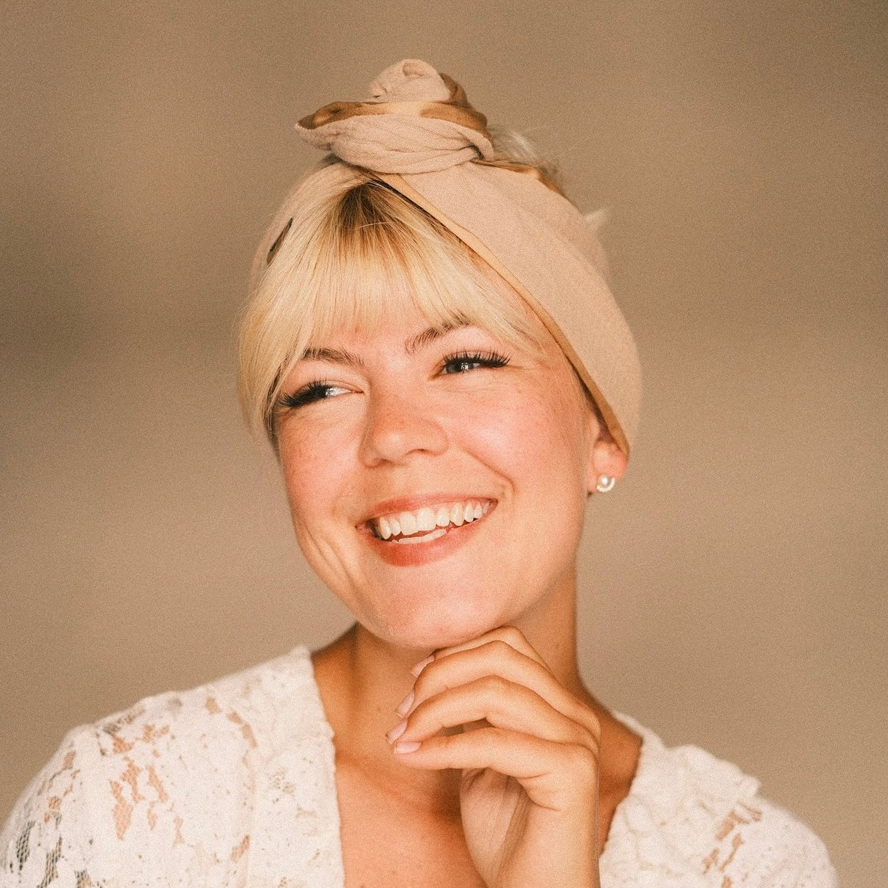 Drahthaarband 2 Seiten Beige