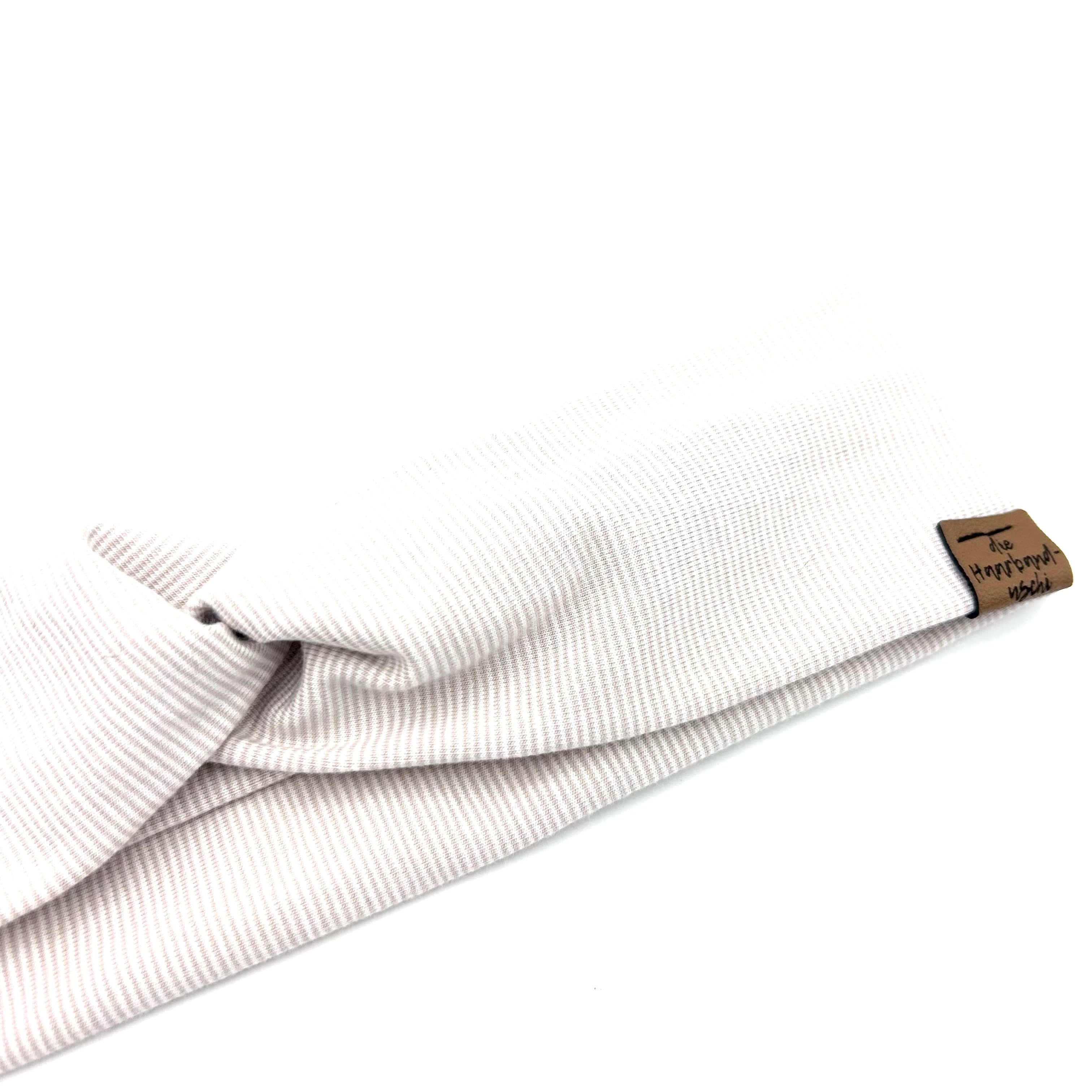 Basic Haarband - gestreift Beige